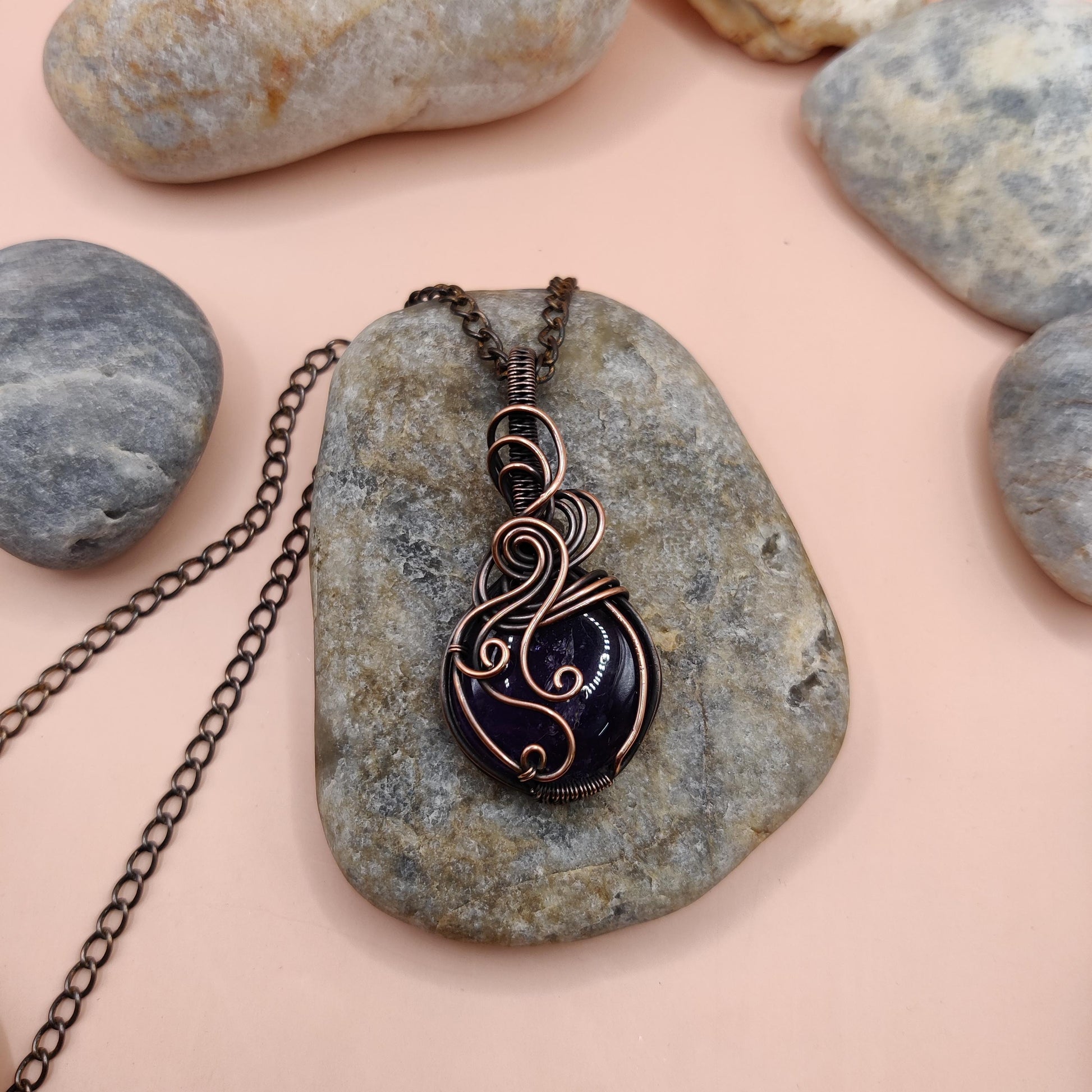 Palash - Amethyst Necklace SA2 By Sanguine Aura Handcrafted Jewellery