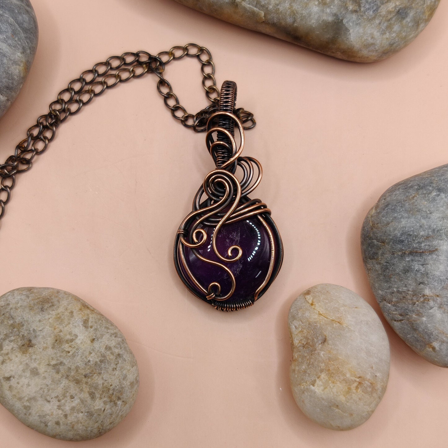 Palash - Amethyst Necklace SA3 By Sanguine Aura Handcrafted Jewellery