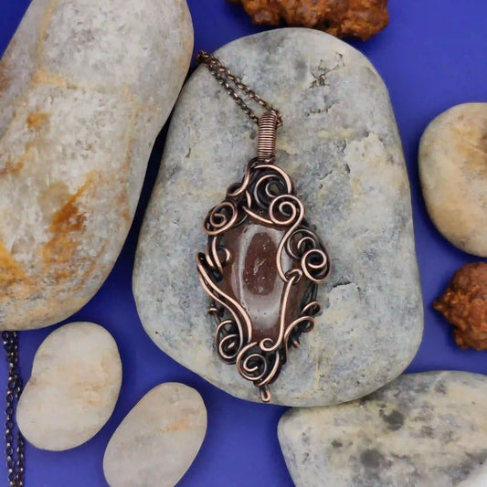 Paloma- Strawberry Quartz Necklace 001 By Sanguine Aura Handcrafted Jewellery