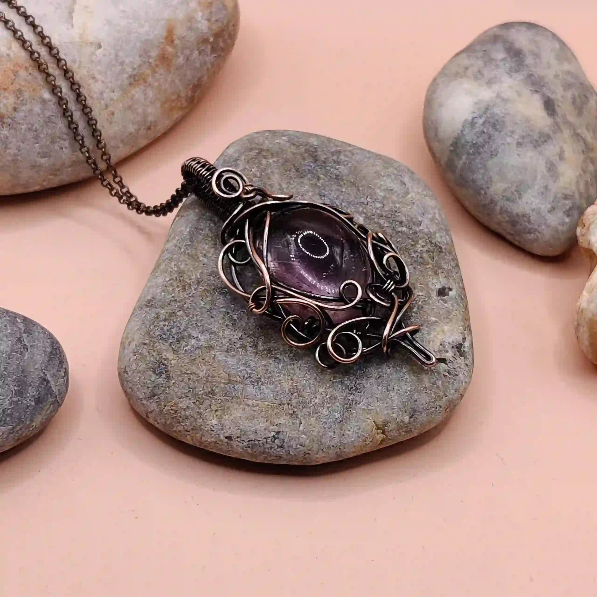 Paloma – Amethyst Necklace 001 SA1 By Sanguine Aura Handcrafted Jewellery