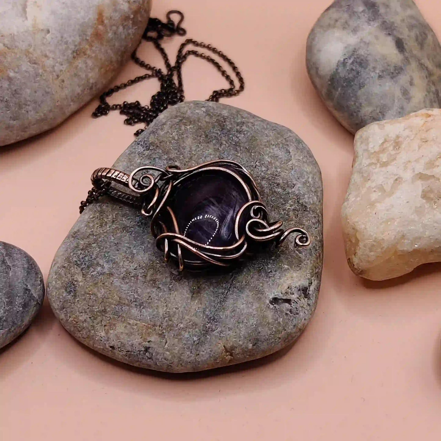 Paloma – Amethyst Necklace 002 By Sanguine Aura Handcrafted Jewellery