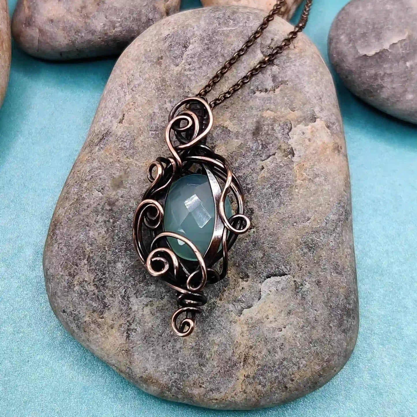 Paloma – Chalcedony Necklace – 001 By Sanguine Aura Handcrafted Jewellery