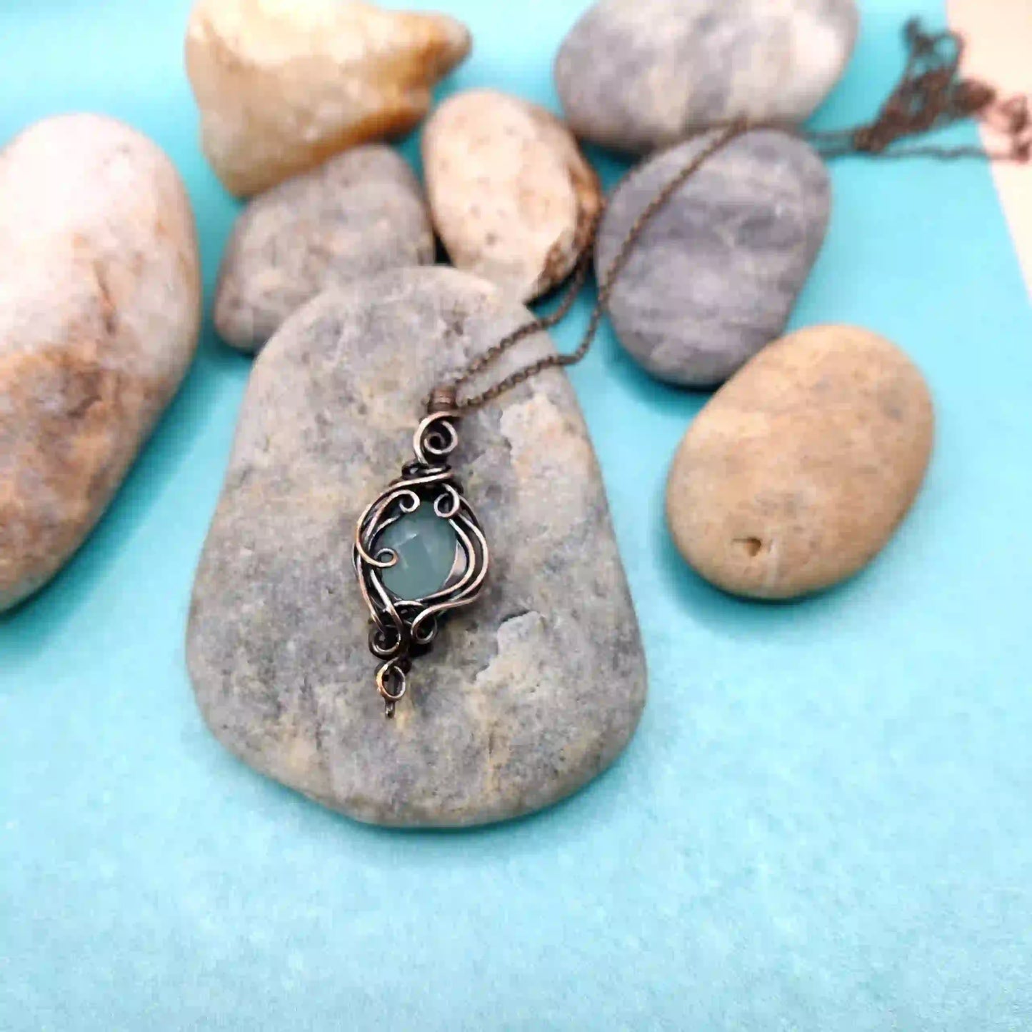 Paloma – Chalcedony Necklace – 002 By Sanguine Aura Handcrafted Jewellery