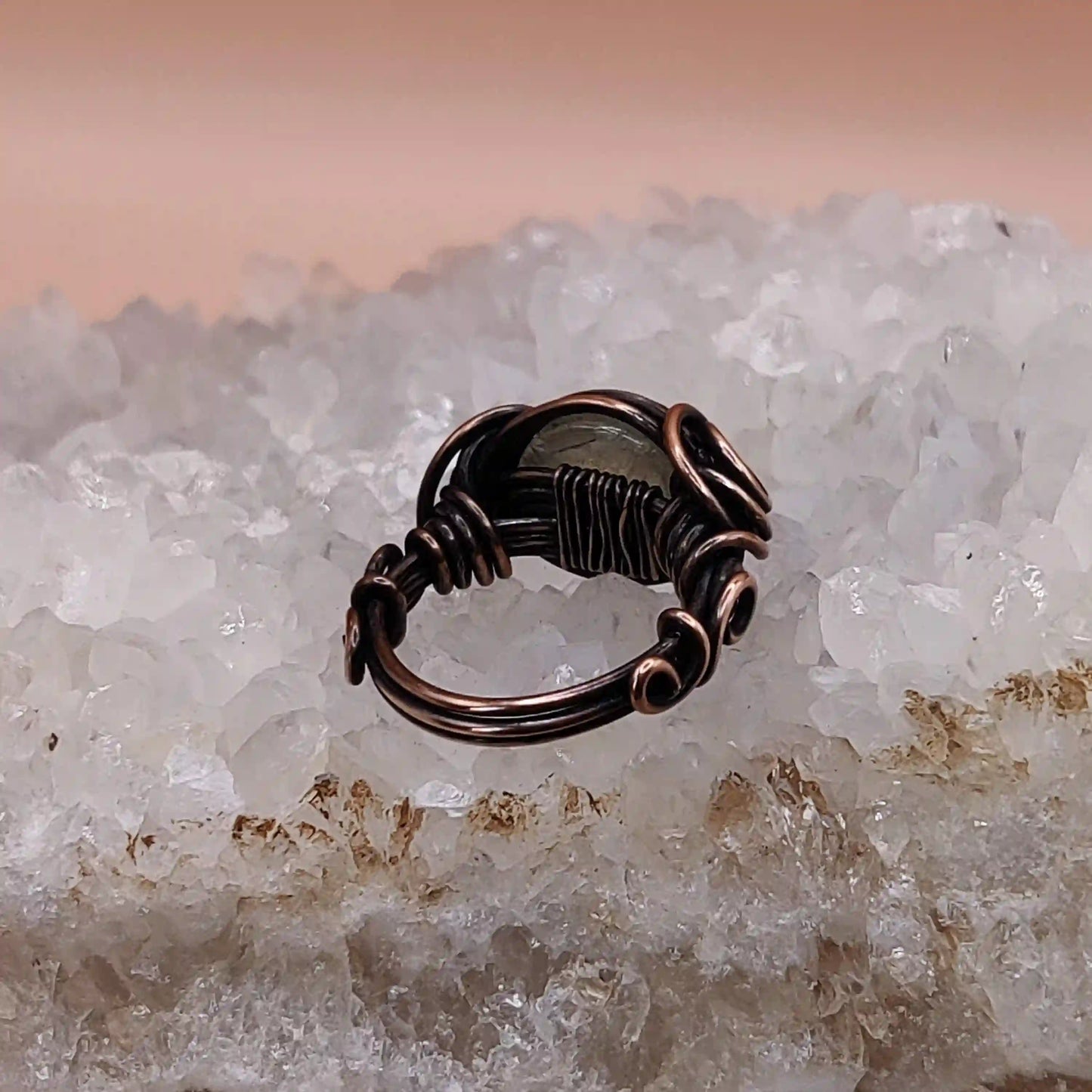 Pankti - Prehnite Ring By Sanguine Aura Handcrafted Jewellery