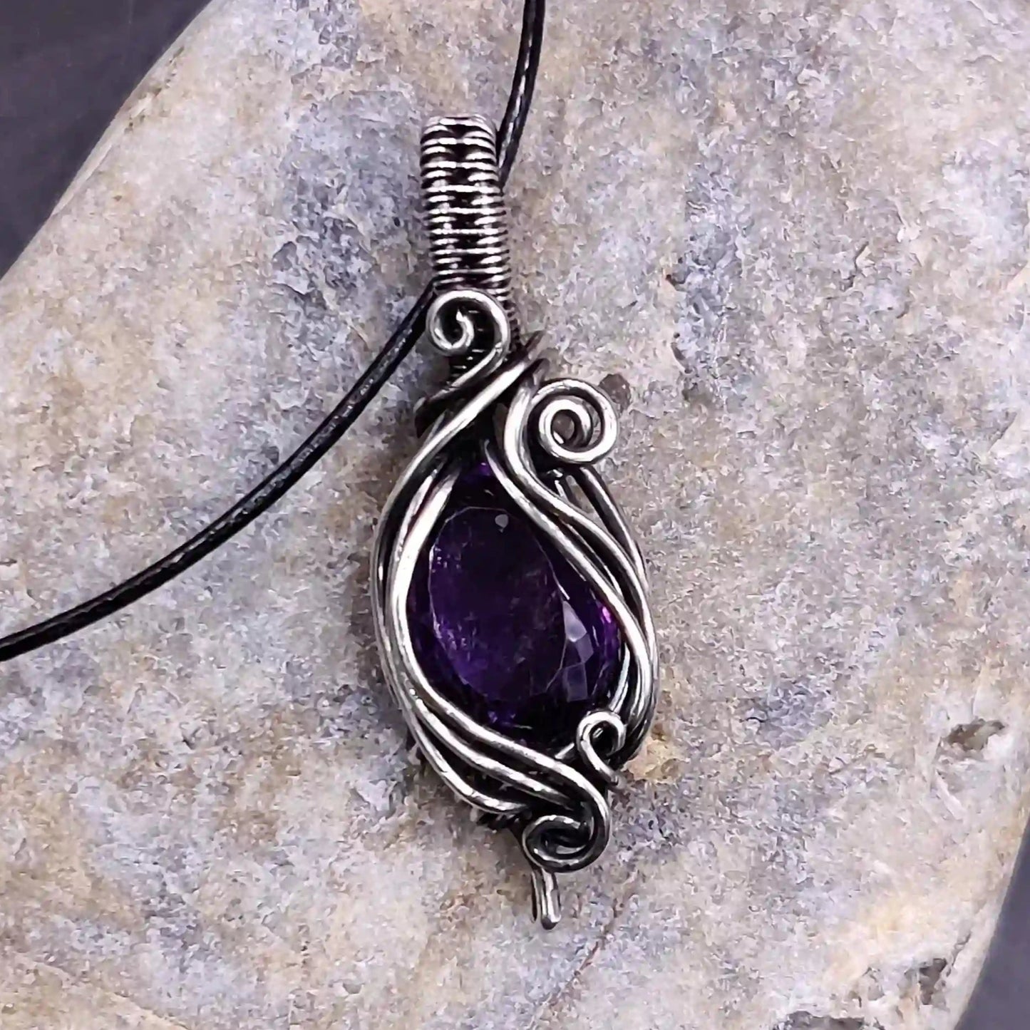 Prabal - Amethyst Necklace By Sanguine Aura Handcrafted Jewellery. Healing Benefits Of Amethyst - eases stress, promotes sleep, and brings clarity.