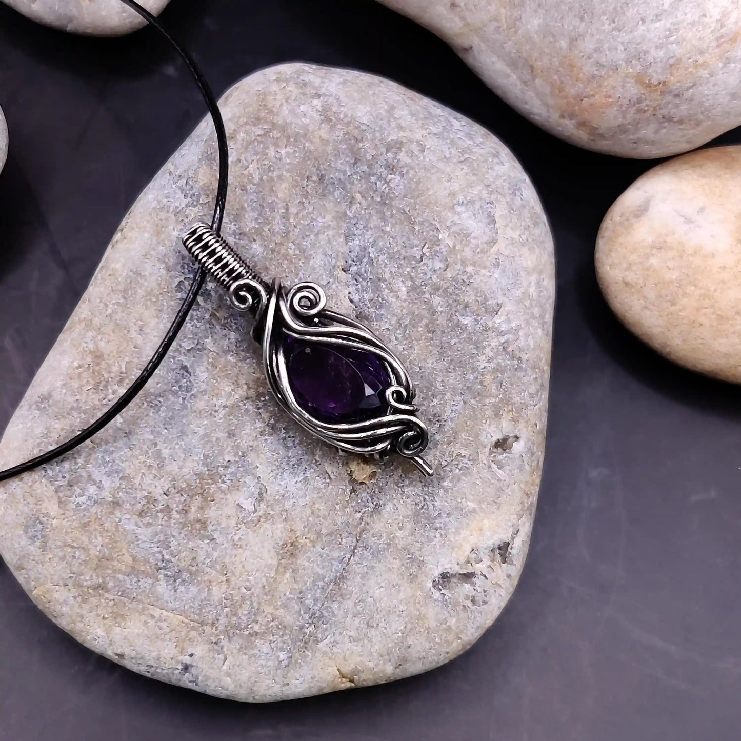 Prabal - Amethyst Necklace SA2 By Sanguine Aura Handcrafted Jewellery