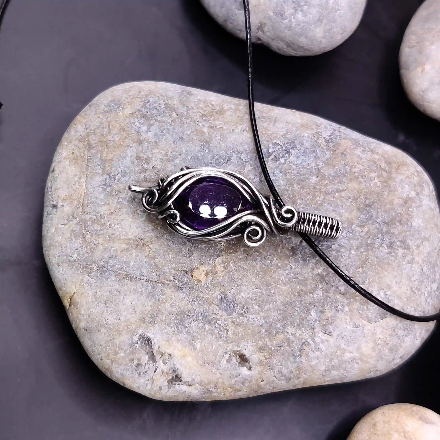 Prabal - Amethyst Necklace SA3 By Sanguine Aura Handcrafted Jewellery