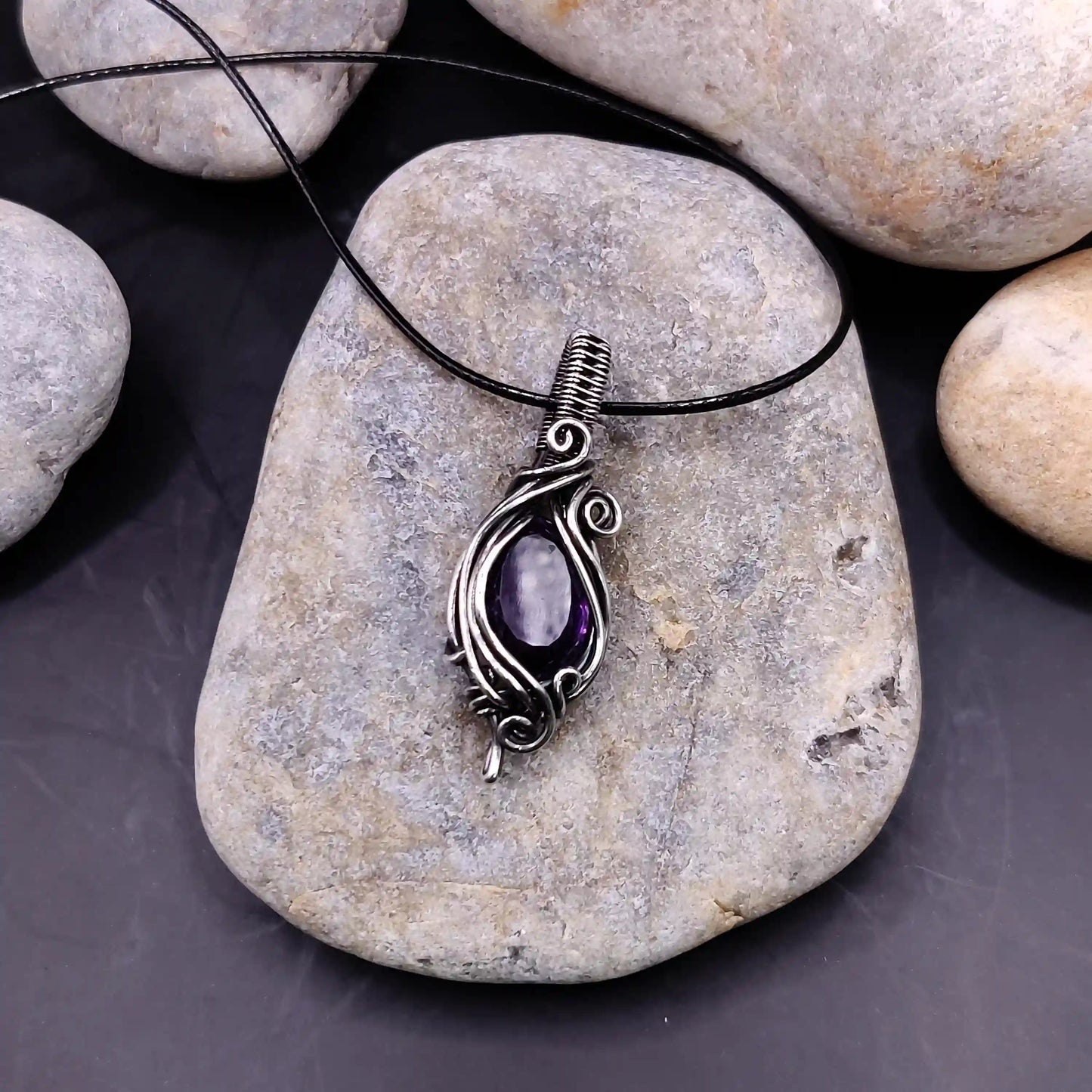 Prabal - Amethyst Necklace SA4 By Sanguine Aura Handcrafted Jewellery