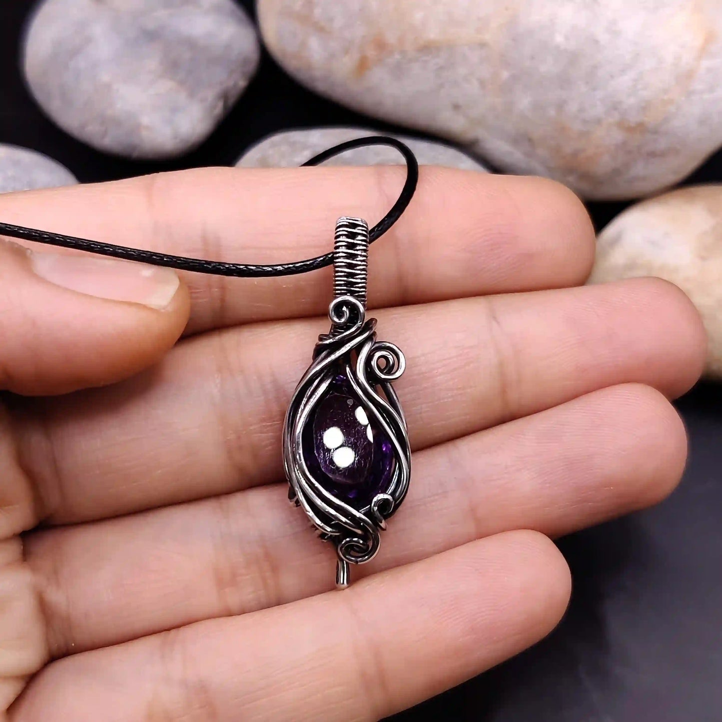 Prabal - Amethyst Necklace SA5 By Sanguine Aura Handcrafted Jewellery