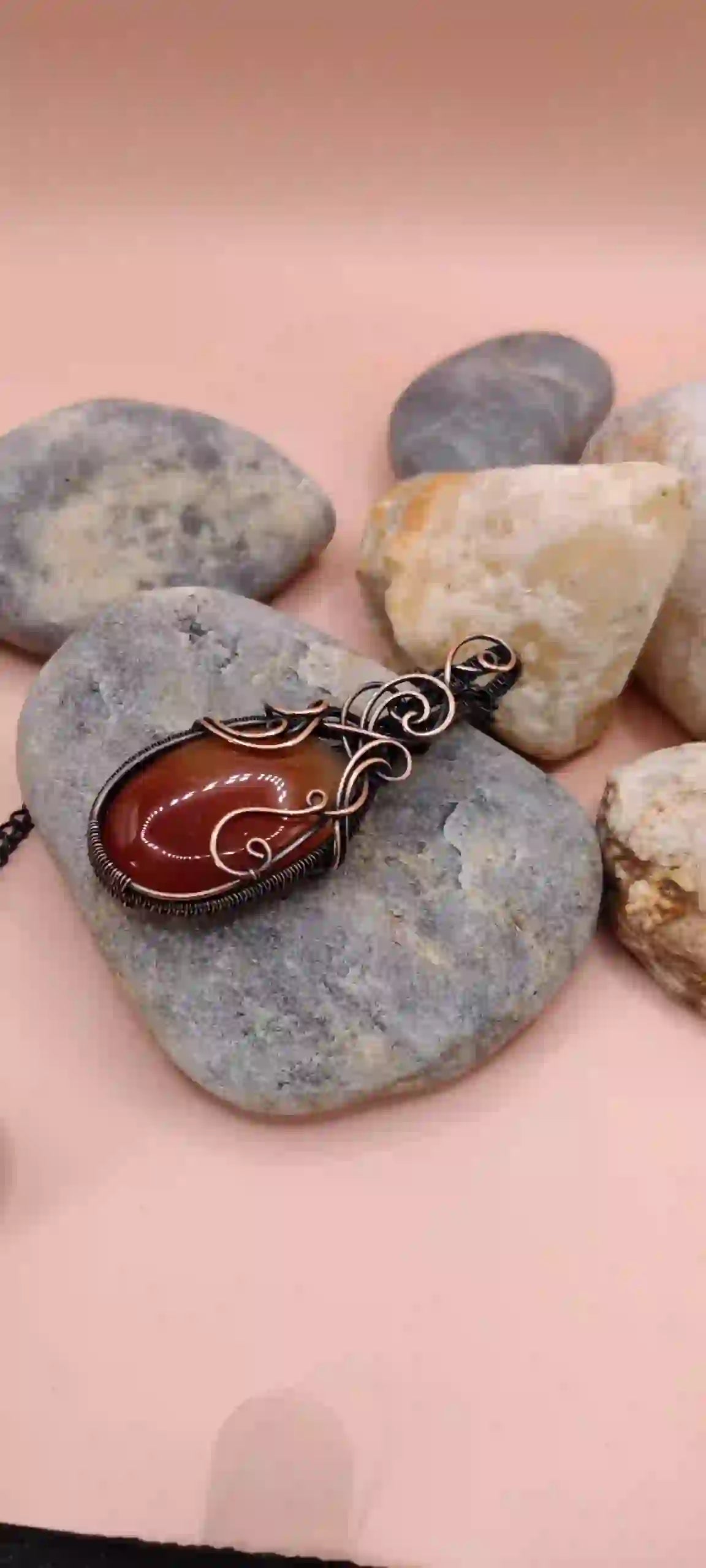 Prisha- Carnelian/Orange Chalcedony Necklace – 002 SA1 By Sanguine Aura Handcrafted Jewellery