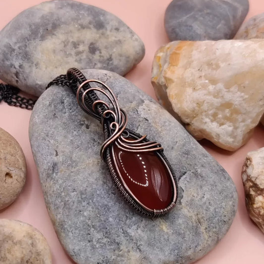 Prisha- Carnelian/Orange Chalcedony Necklace – 003 By Sanguine Aura Handcrafted Jewellery