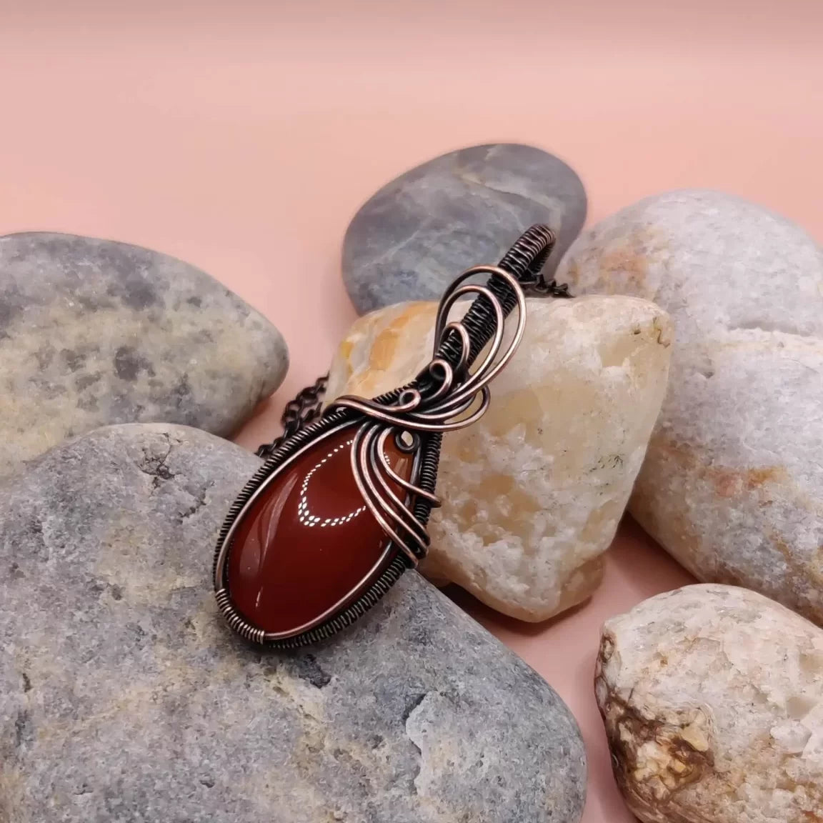 Prisha- Carnelian/Orange Chalcedony Necklace – 003 SA1 By Sanguine Aura Handcrafted Jewellery