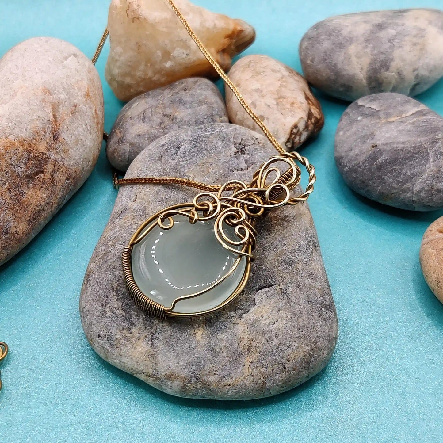 Prisha - Chalcedony Necklace SA1 By Sanguine Aura Handcrafted Jewellery
