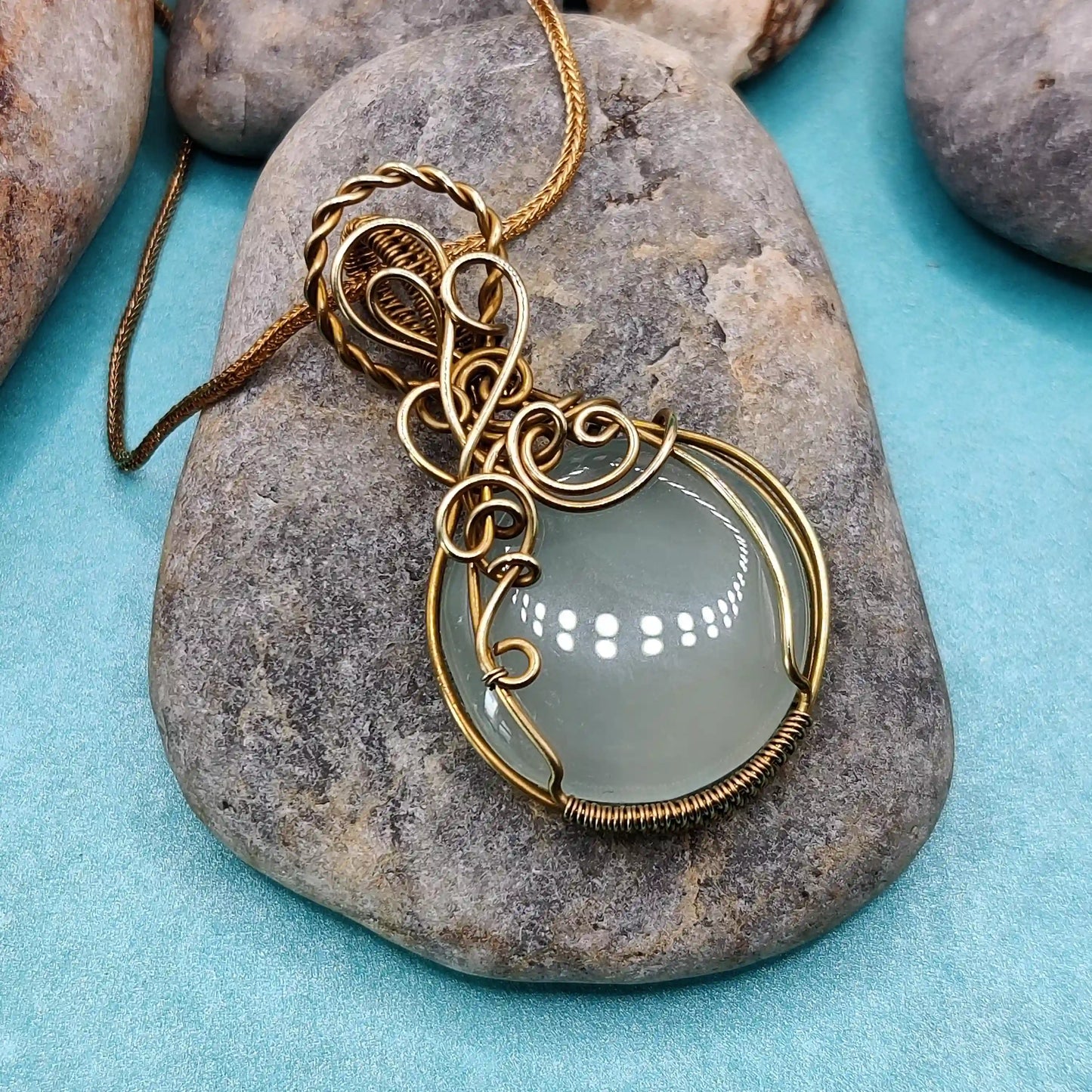 Prisha - Chalcedony Necklace SA2 By Sanguine Aura Handcrafted Jewellery