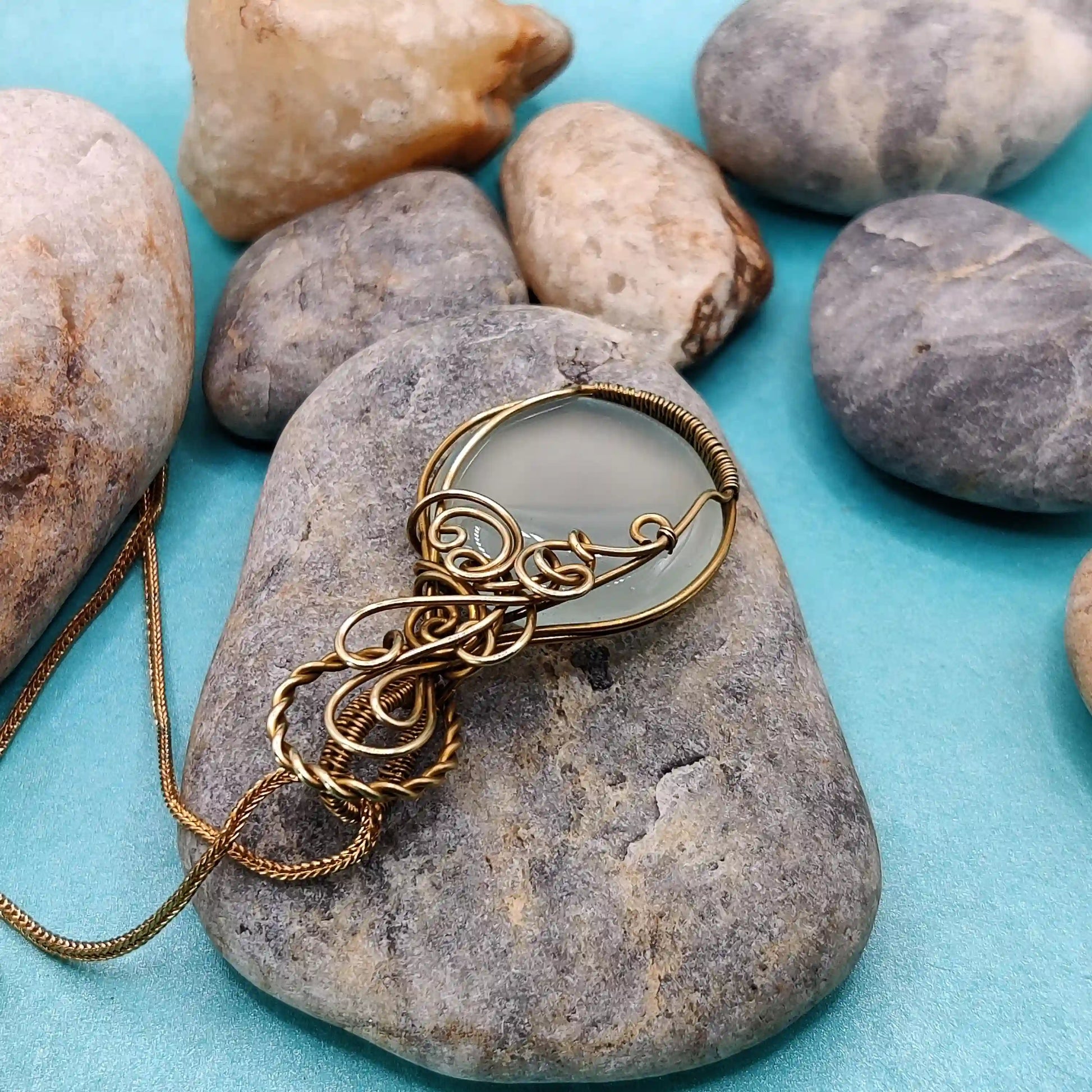 Prisha -  Chalcedony Necklace SA4 By Sanguine Aura Handcrafted Jewellery