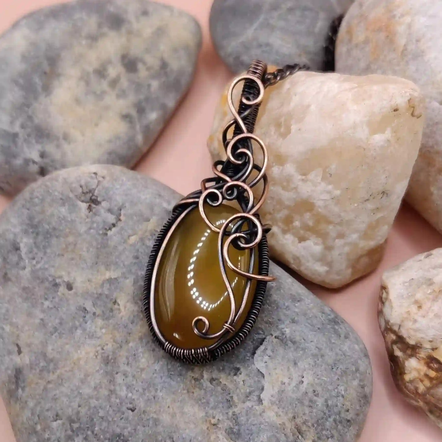 Prisha - Mango Chalcedony Necklace SA11 By Sanguine Aura Handcrafted Jewellery