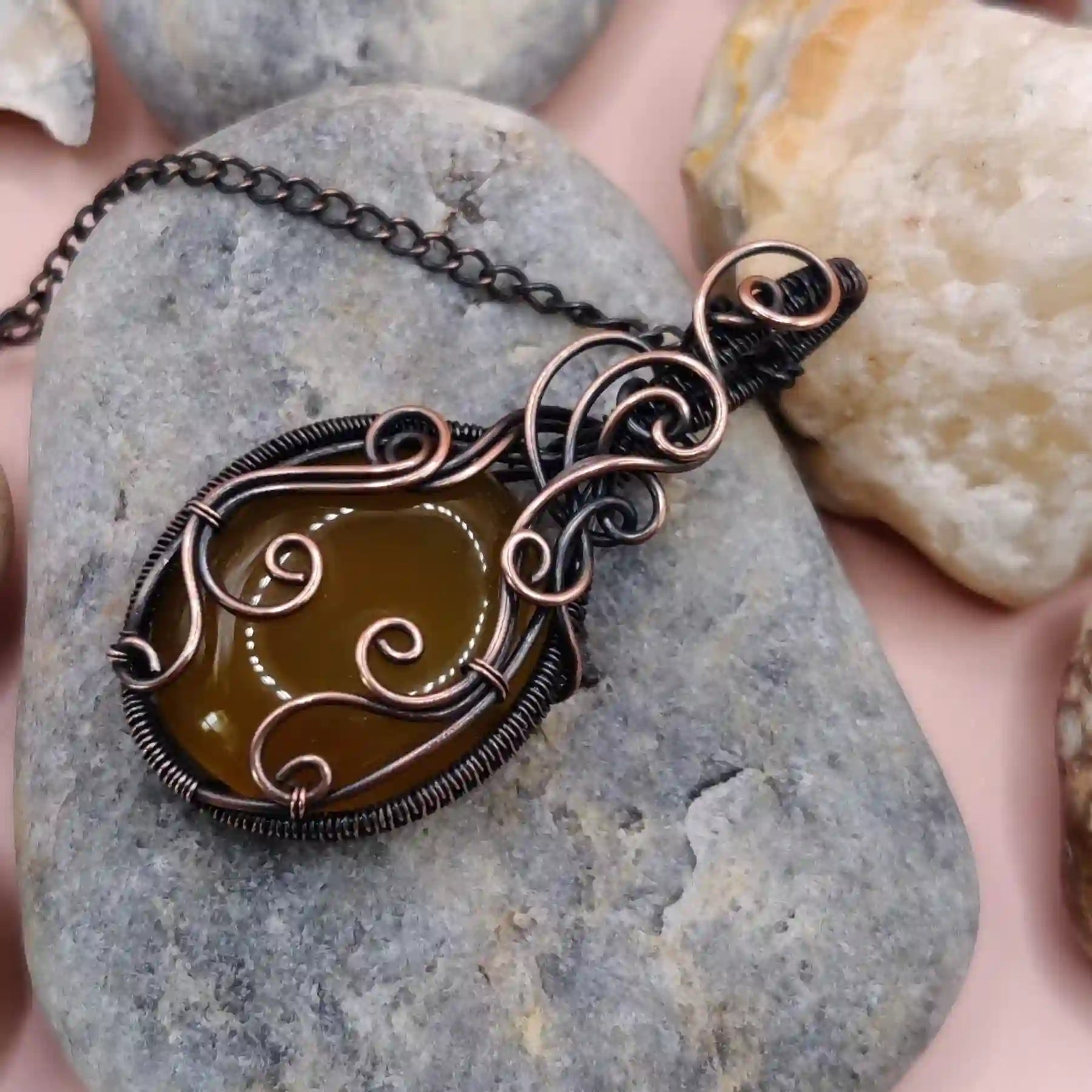 Prisha - Mango Chalcedony Necklace SA2 By Sanguine Aura Handcrafted Jewellery