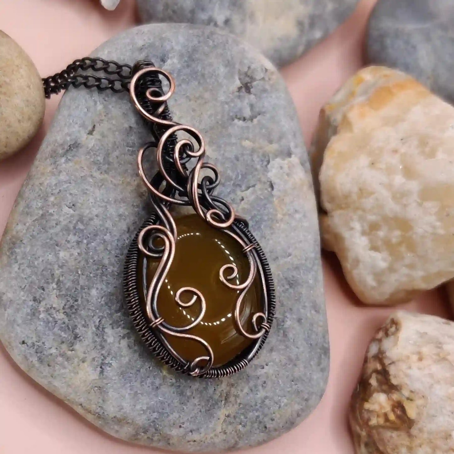 Prisha - Mango Chalcedony Necklace SA9 By Sanguine Aura Handcrafted Jewellery