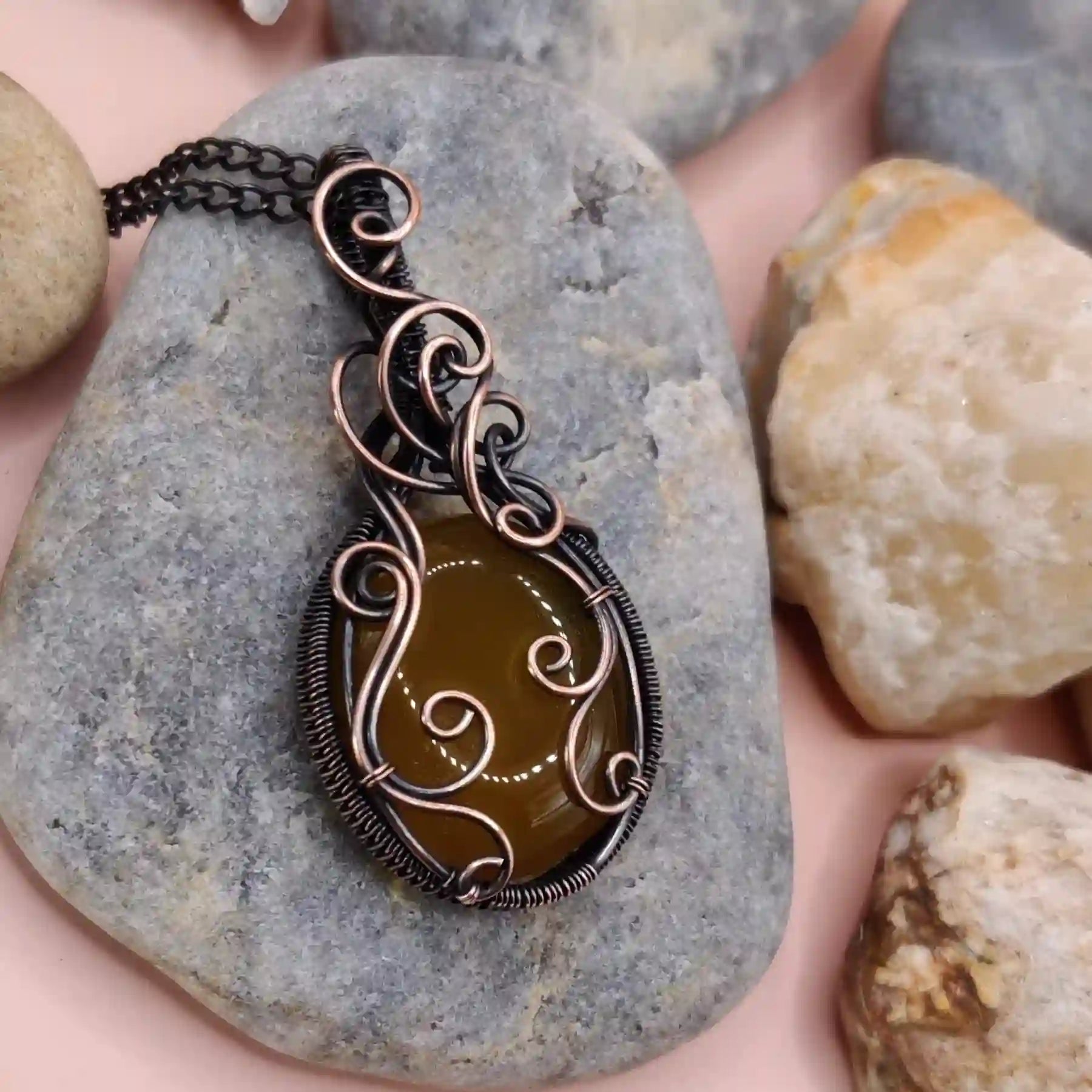 Prisha - Mango Chalcedony Necklace SA9 By Sanguine Aura Handcrafted Jewellery