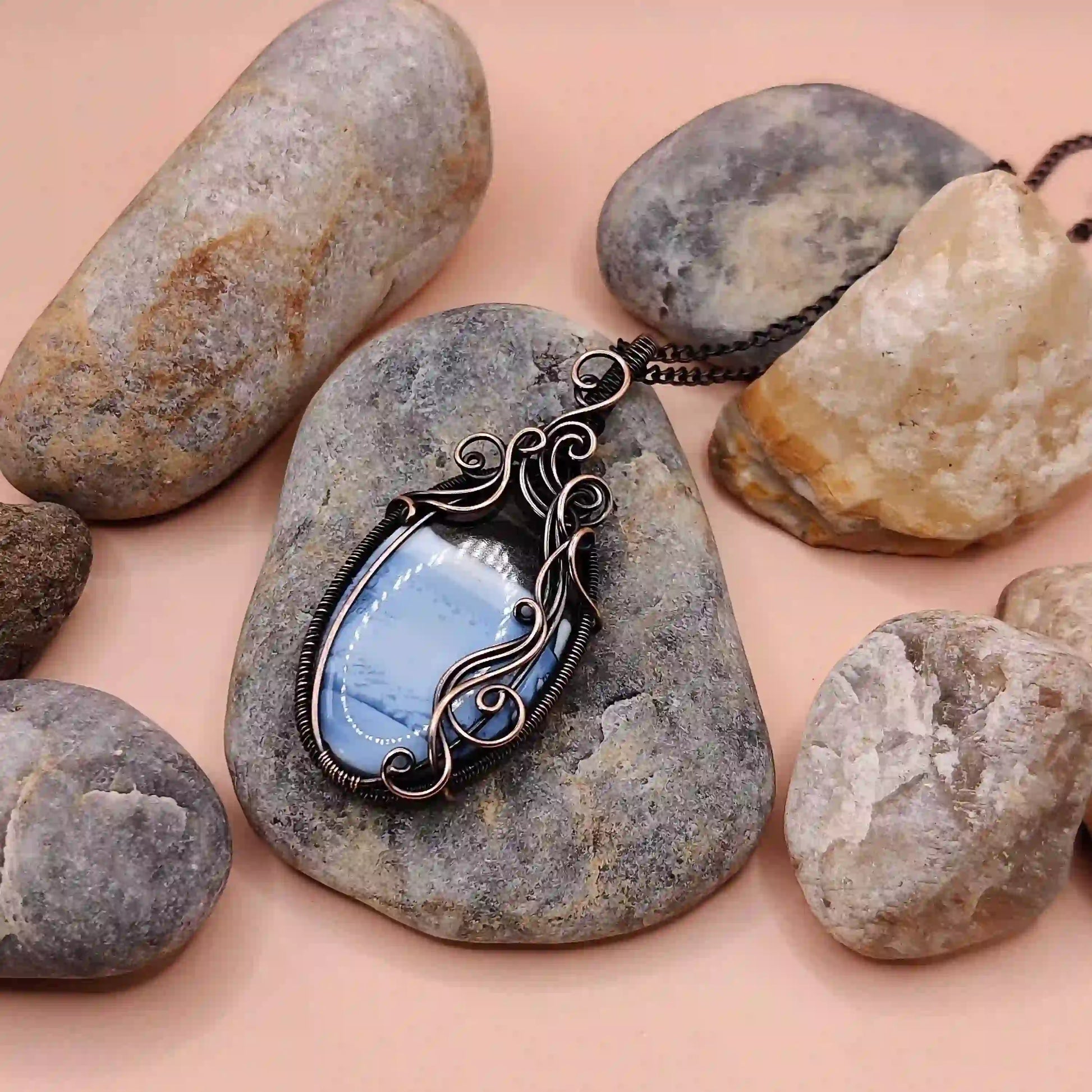 Prisha Blue Opal Necklace 008 By Sanguine Aura Handcrafted Jewellery