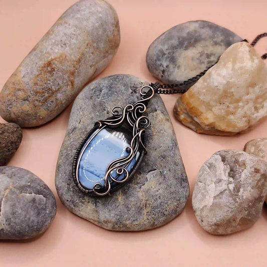 Prisha Blue Opal Necklace 008 By Sanguine Aura Handcrafted Jewellery