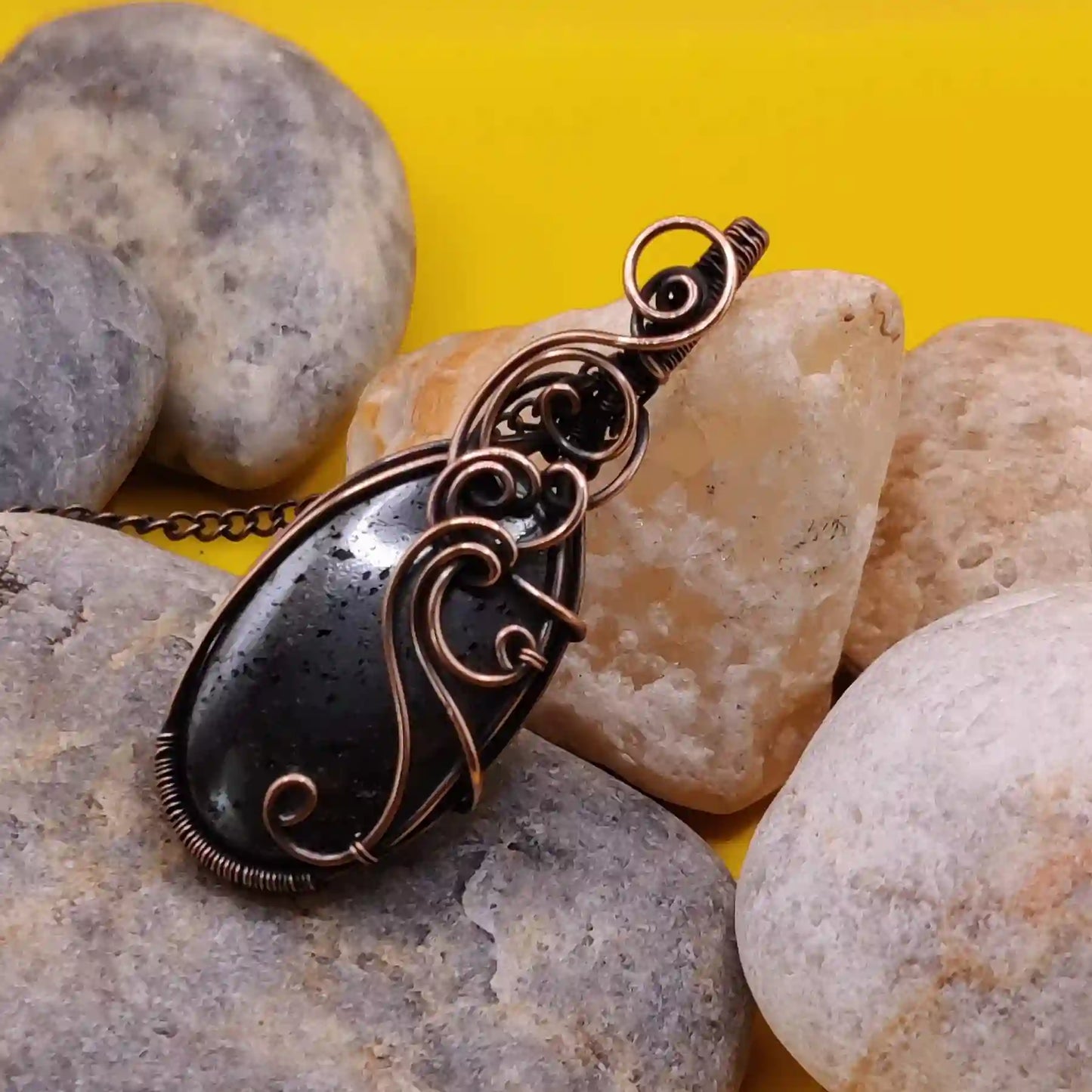 Prisha Hematite Necklace In Copper 002 By Sanguine Aura Handcrafted Jewellery