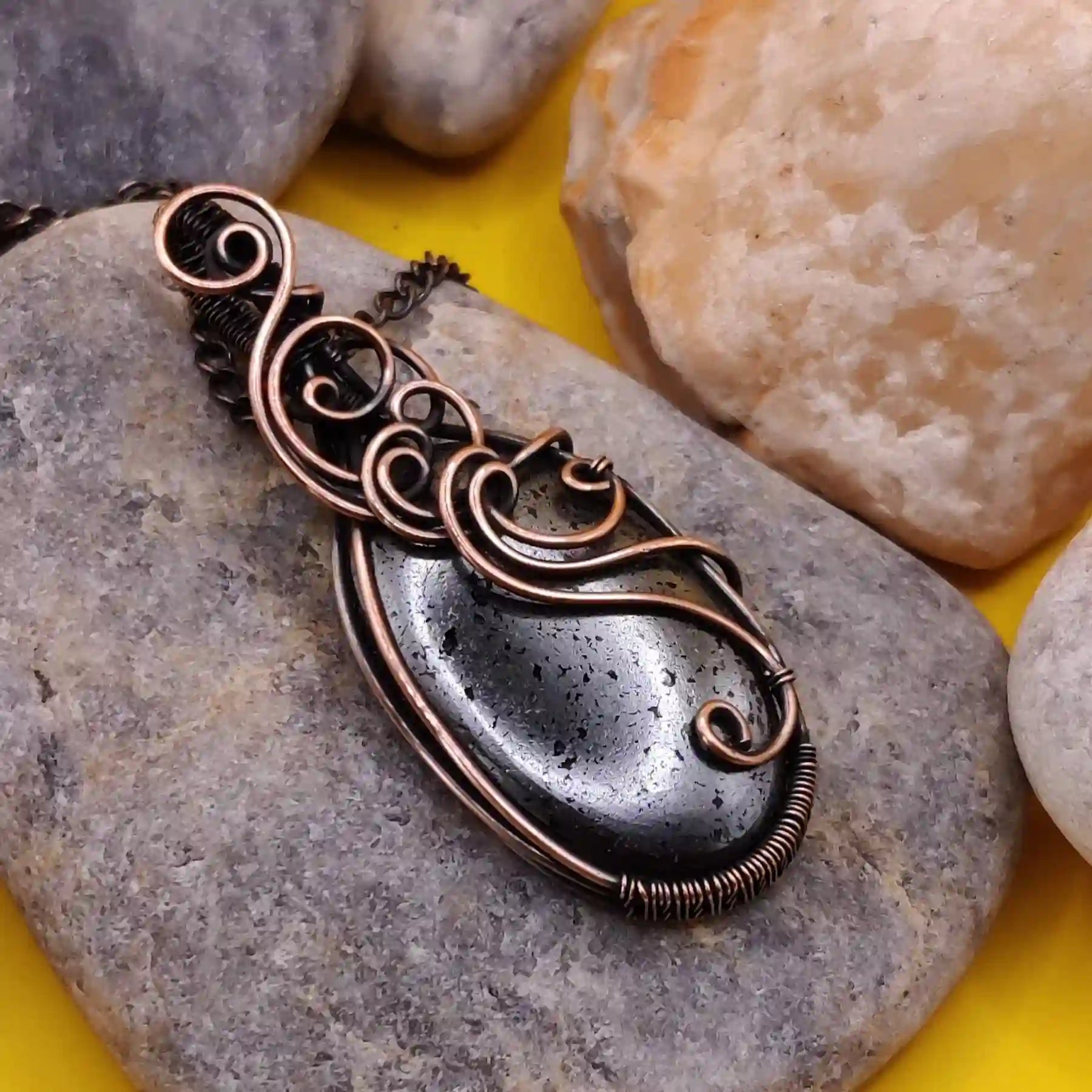 Prisha Hematite Necklace In Copper 002 SA2 By Sanguine Aura Handcrafted Jewellery