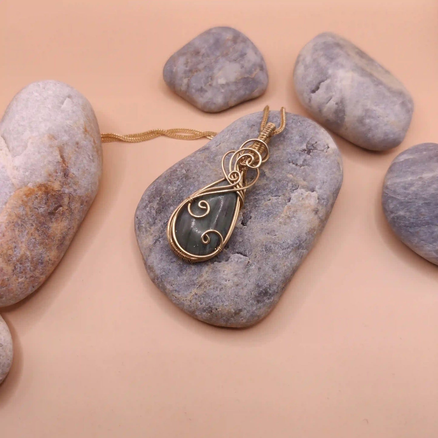 Runi - Double Sided Jade Necklace By Sanguine Aura Handcrafted Jewellery