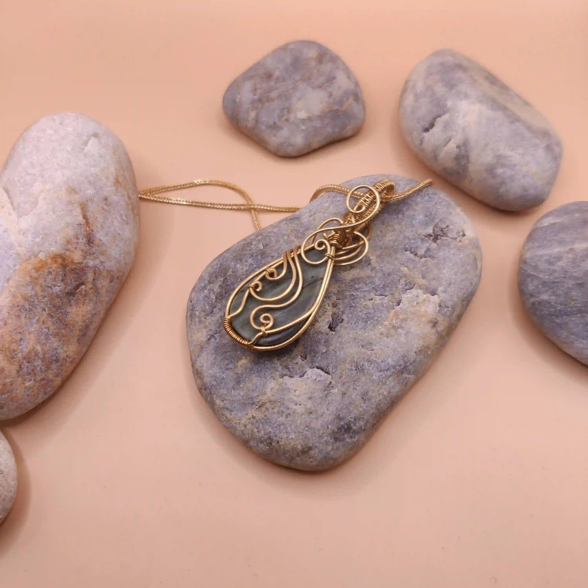 Runi - Double Sided Jade Necklace SA1 By Sanguine Aura Handcrafted Jewellery