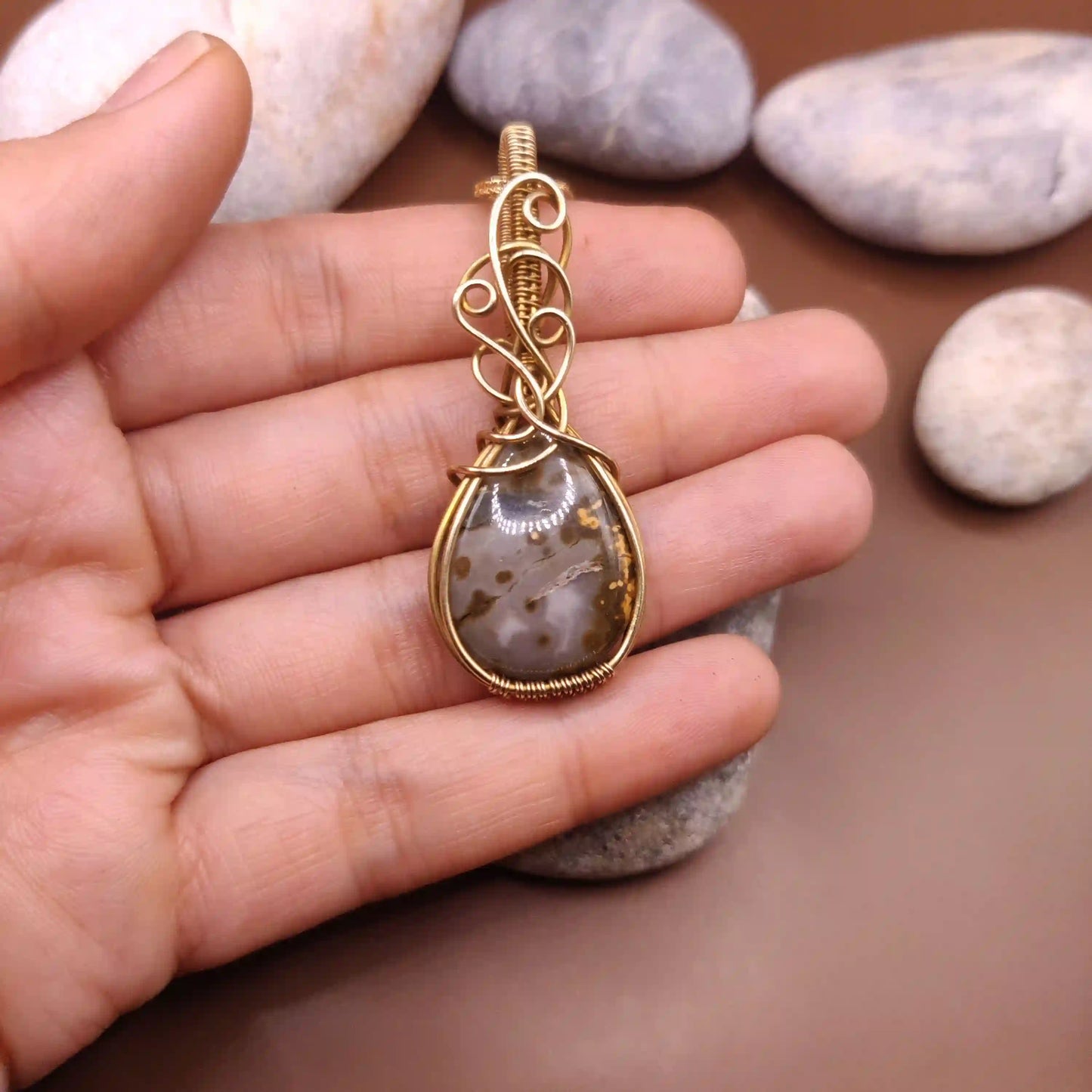Runi - Jasper Necklace 002 SA2 By Sanguine Aura Handcrafted Jewellery