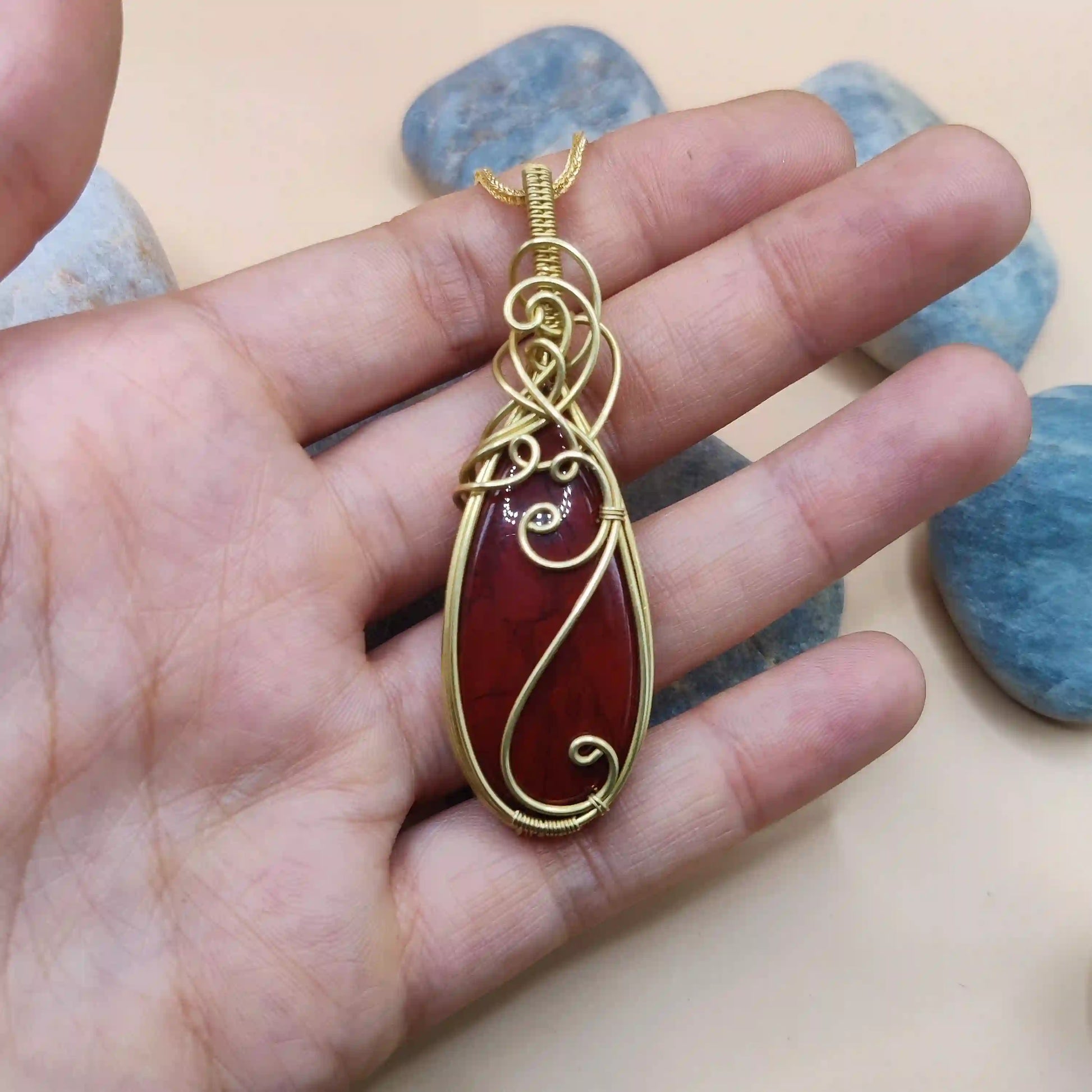 Runi - Jasper Necklace 005 By Sanguine Aura Handcrafted Jewellery