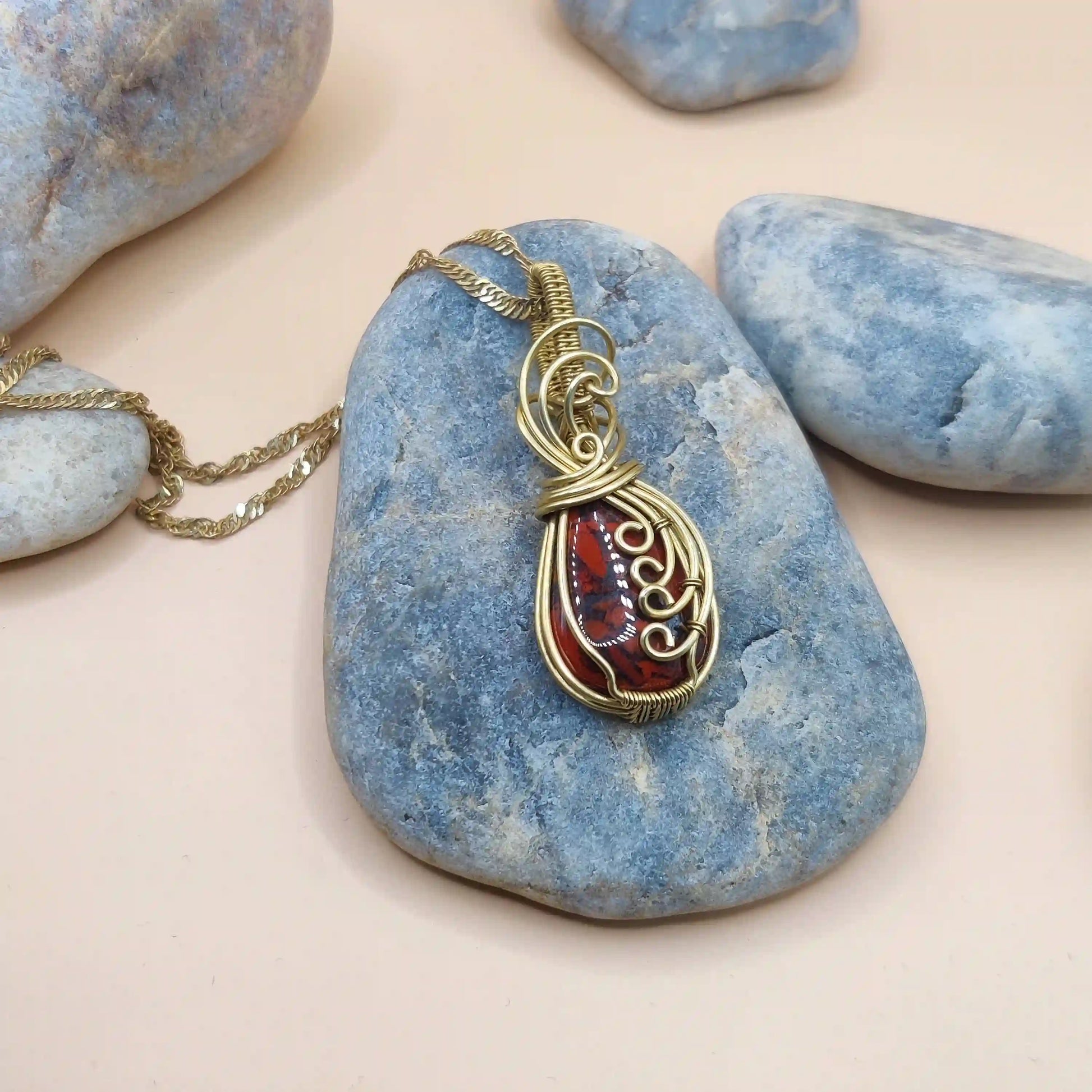 Runi - Jasper Necklace 007 By Sanguine Aura Handcrafted Jewellery