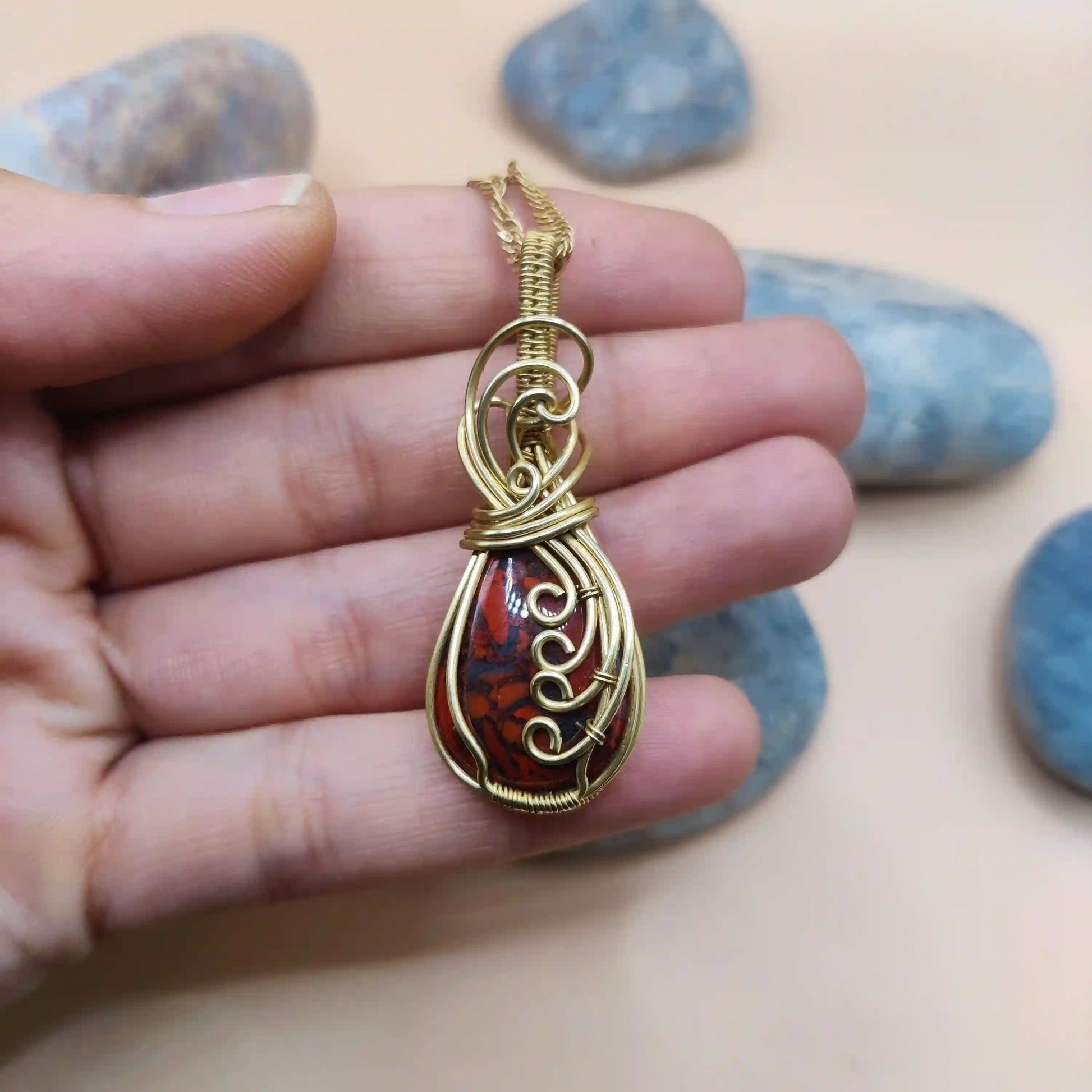 Runi - Jasper Necklace 007 SA1 By Sanguine Aura Handcrafted Jewellery