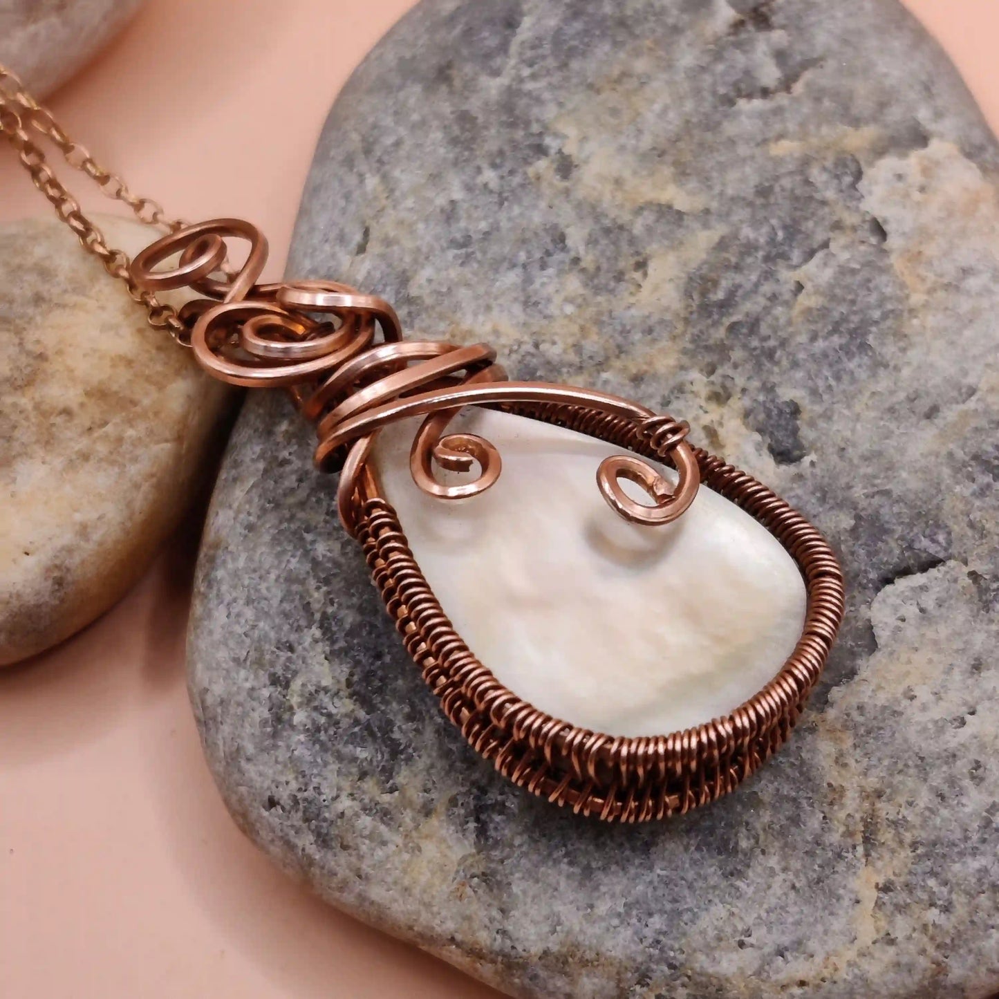 Runi - Mother of Pearl Necklace SA1 By Sanguine Aura Handcrafted Jewellery