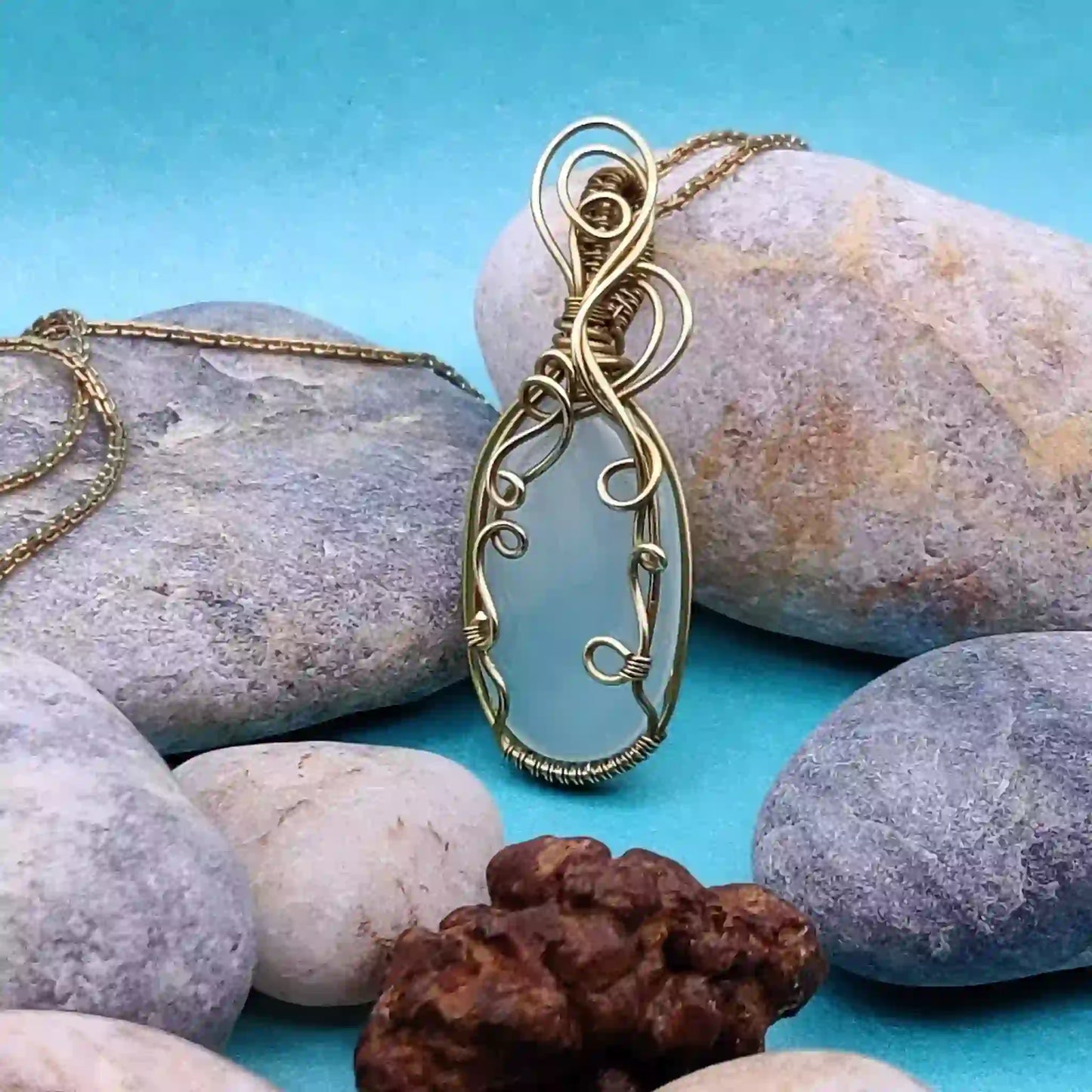 Runi Chalcedony Necklace By Sanguine Aura Handcrafted Jewellery