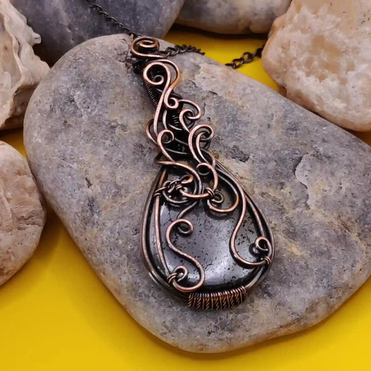 Runi Hematite Necklace 002 SA1 By Sanguine Aura Handcrafted Jewellery