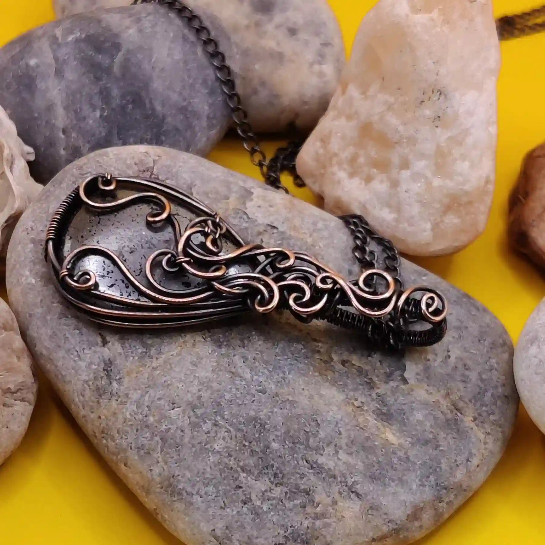 Runi Hematite Necklace 002 SA2 By Sanguine Aura Handcrafted Jewellery