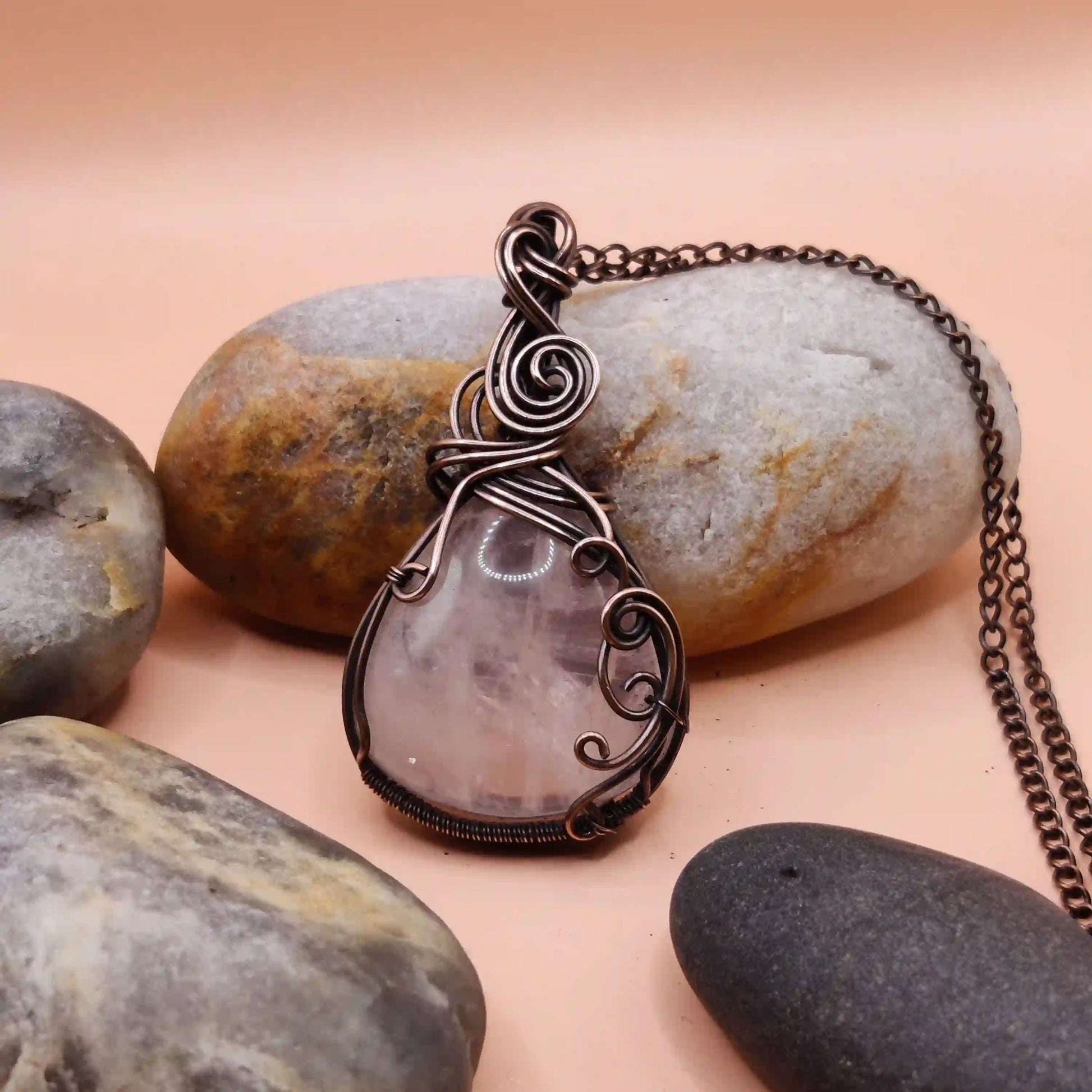 Runi_Rose_Quartz_Necklaces_001_SA1 By Sanguine Aura Handcrafted Jewellery