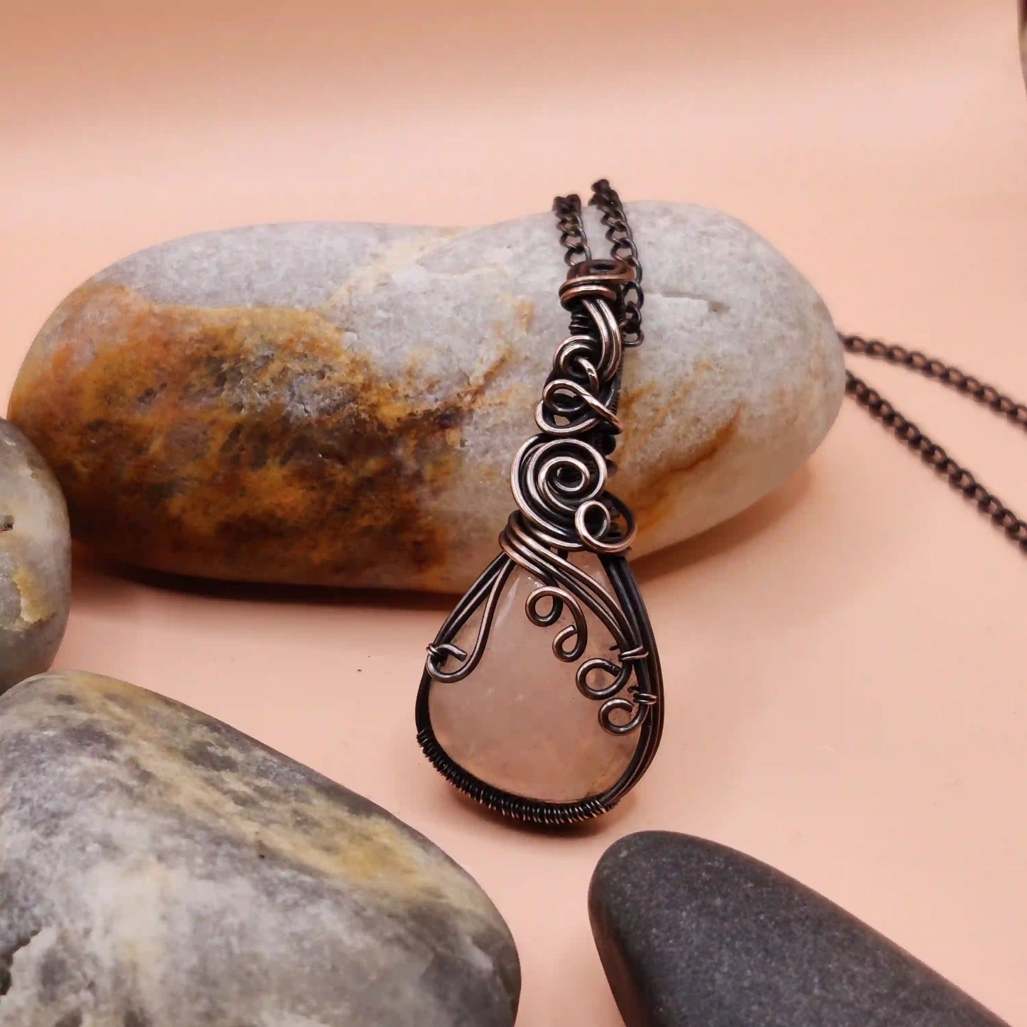 Runi_Rose_Quartz_Necklaces_002 By Sanguine Aura Handcrafted Jewellery