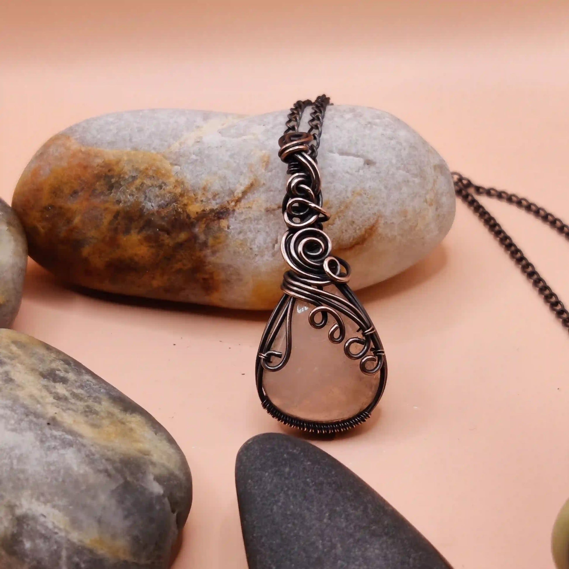 Runi_Rose_Quartz_Necklaces_002_SA1 By Sanguine Aura Handcrafted Jewellery