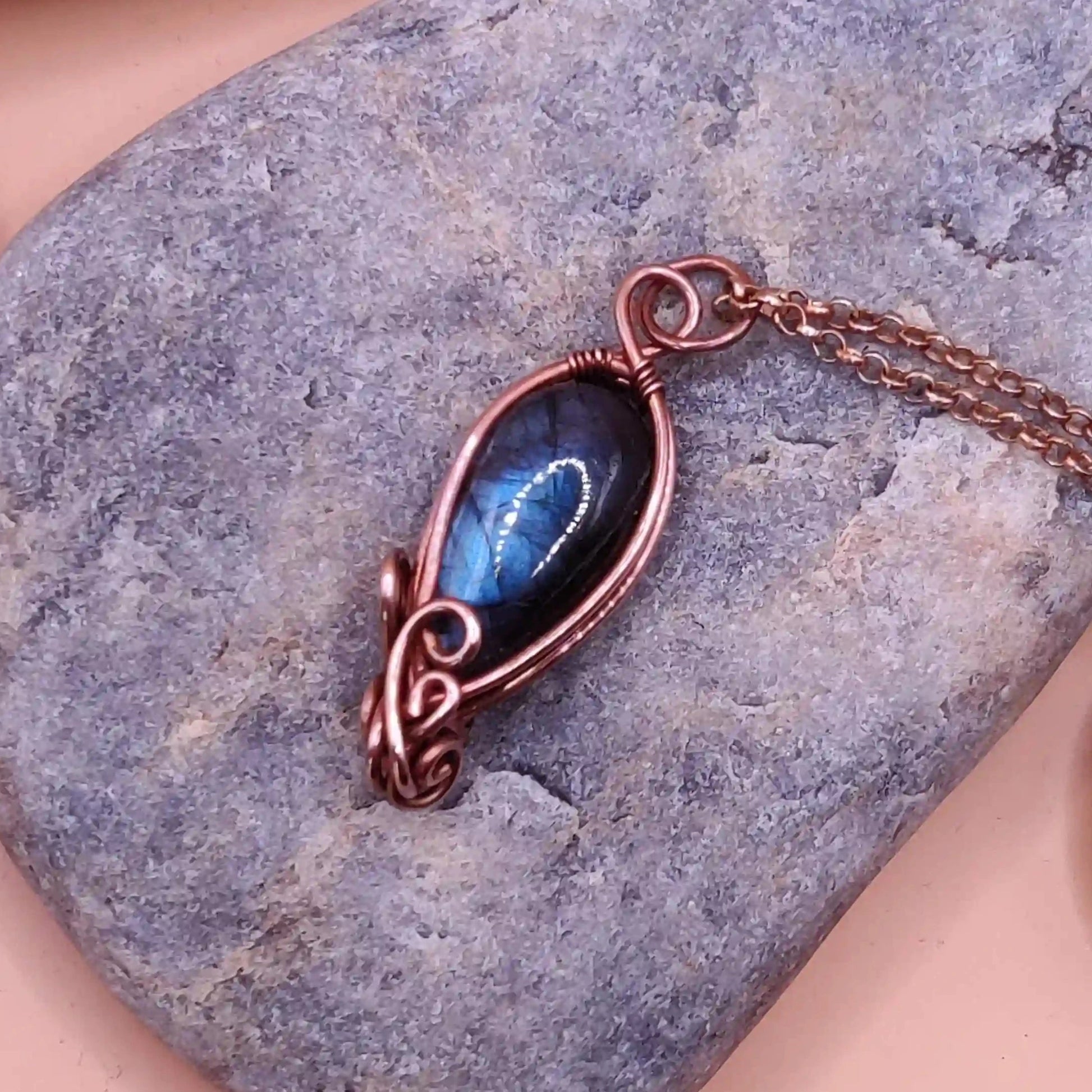 Rutvi - Labradorite Necklace By Sanguine Aura Handcrafted Jewellery. Healing Benefits of Labradorite - Balance & Clarity.