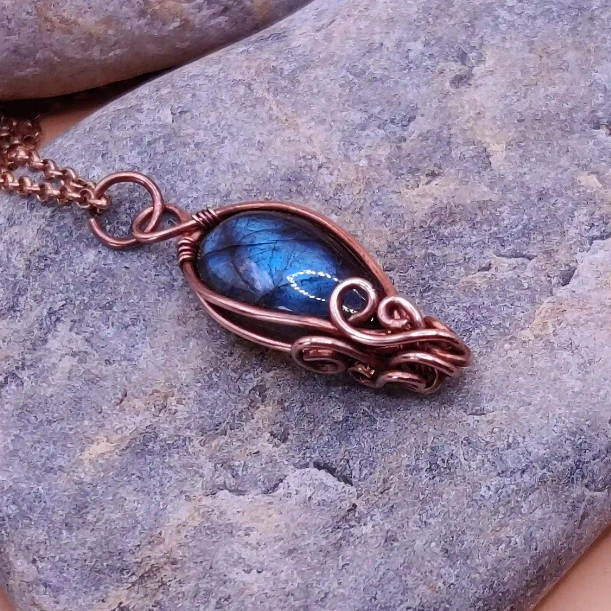 Rutvi - Labradorite Necklace SA2 By Sanguine Aura Handcrafted Jewellery