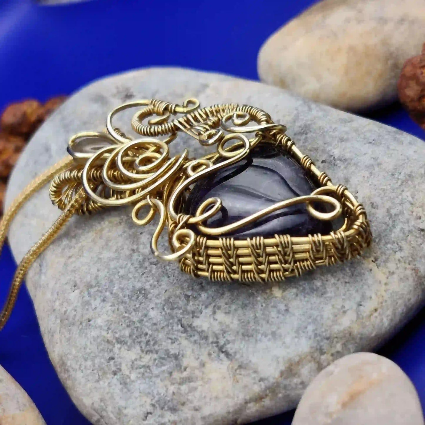 Saanvi- Amethyst And Labradorite Necklace SA1 By Sanguine Aura Handcrafted Jewellery