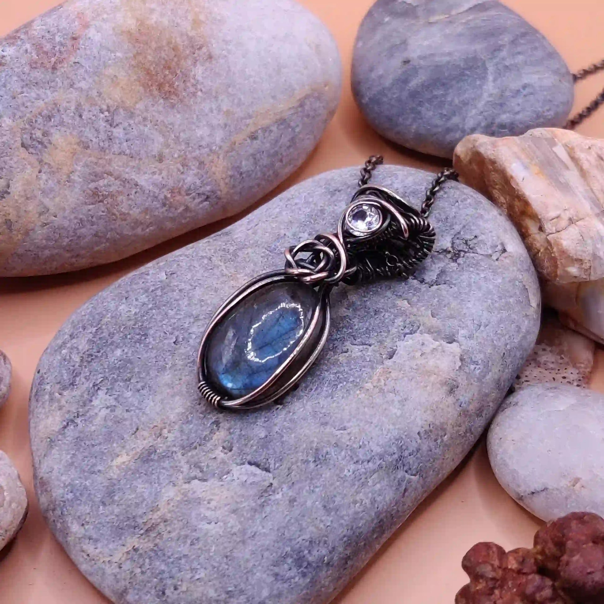 Sahana – Labradorite Necklace – 008 By Sanguine Aura Handcrafted Jewellery