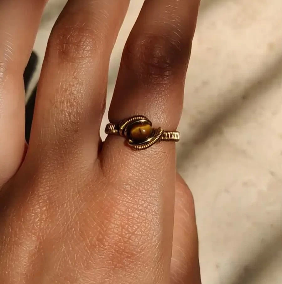Shaye – Tiger’s Eye Ring By Sanguine Aura Handcrafted Jewellery