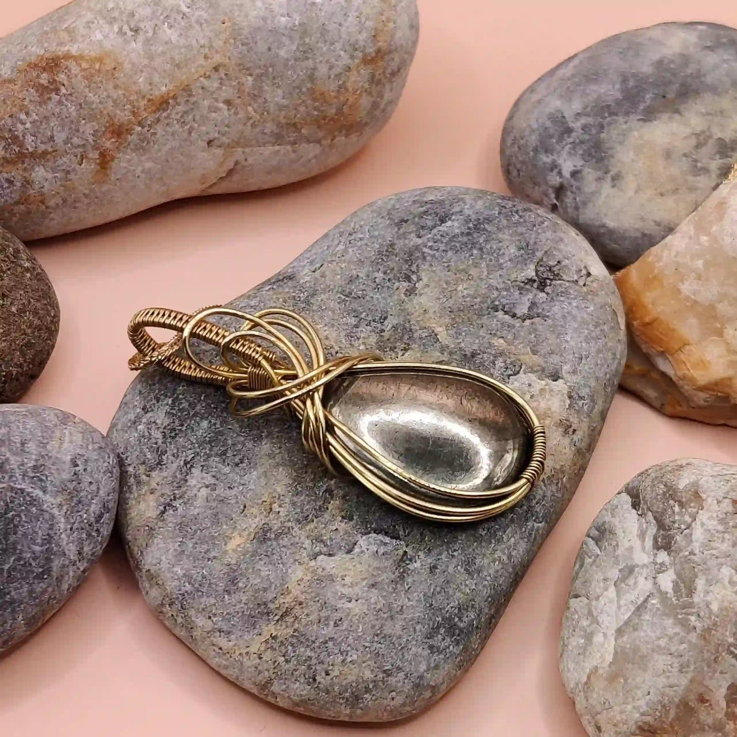 Surya Pyrite Necklace- 002 SA1 By Sanguine Aura Handcrafted Jewellery