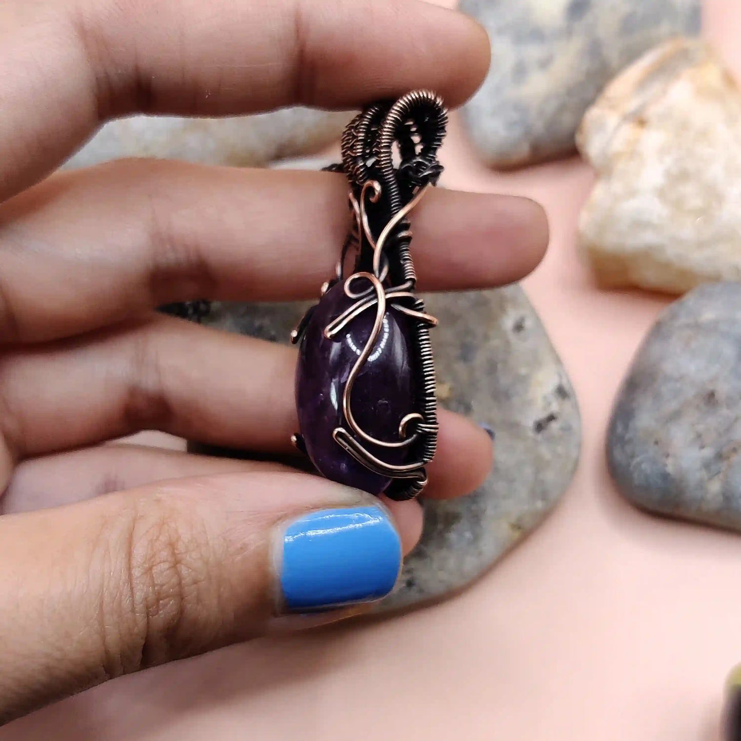 Taara- Amethyst Necklace – 004 SA1 By Sanguine Aura Handcrafted Jewellery