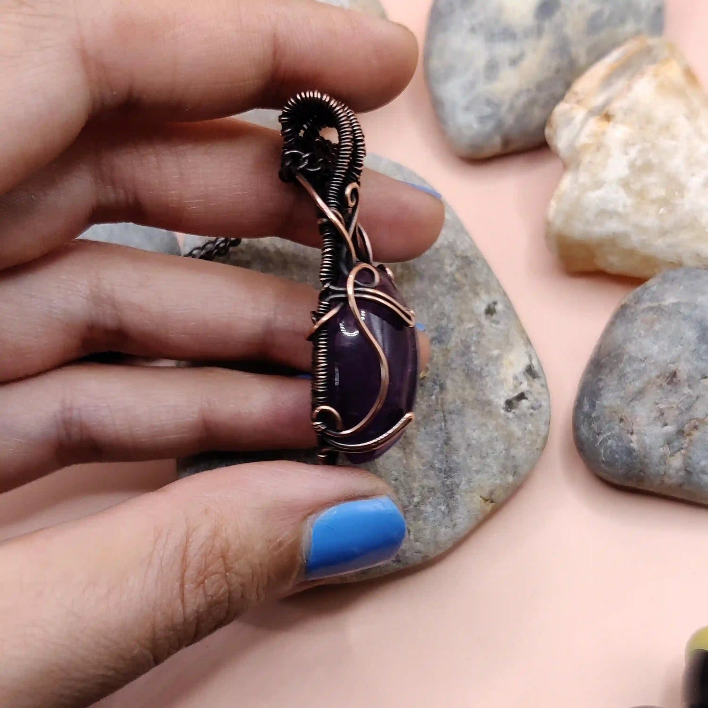 Taara- Amethyst Necklace – 004 SA2 By Sanguine Aura Handcrafted Jewellery