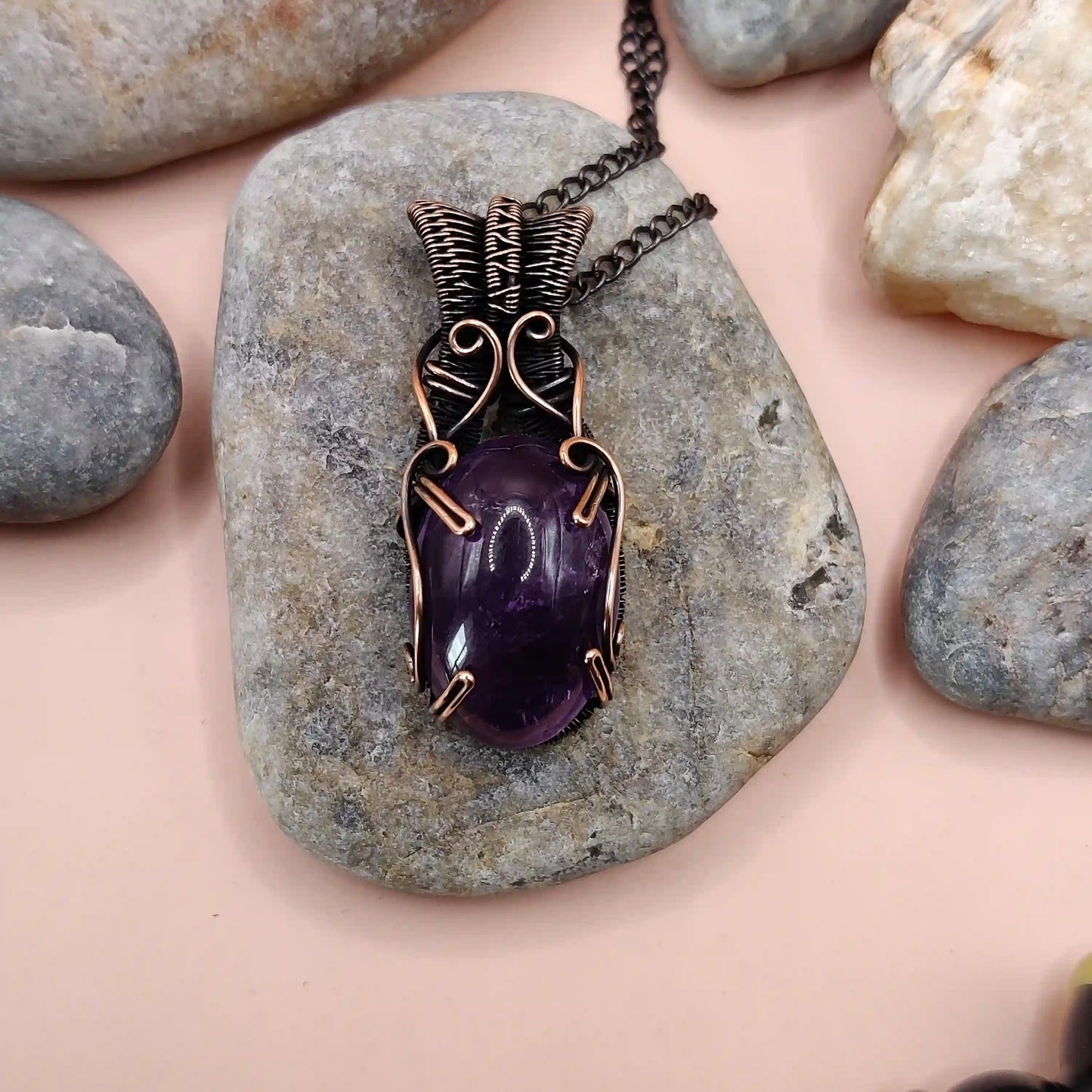 Taara- Amethyst Necklace – 004 SA4 By Sanguine Aura Handcrafted Jewellery