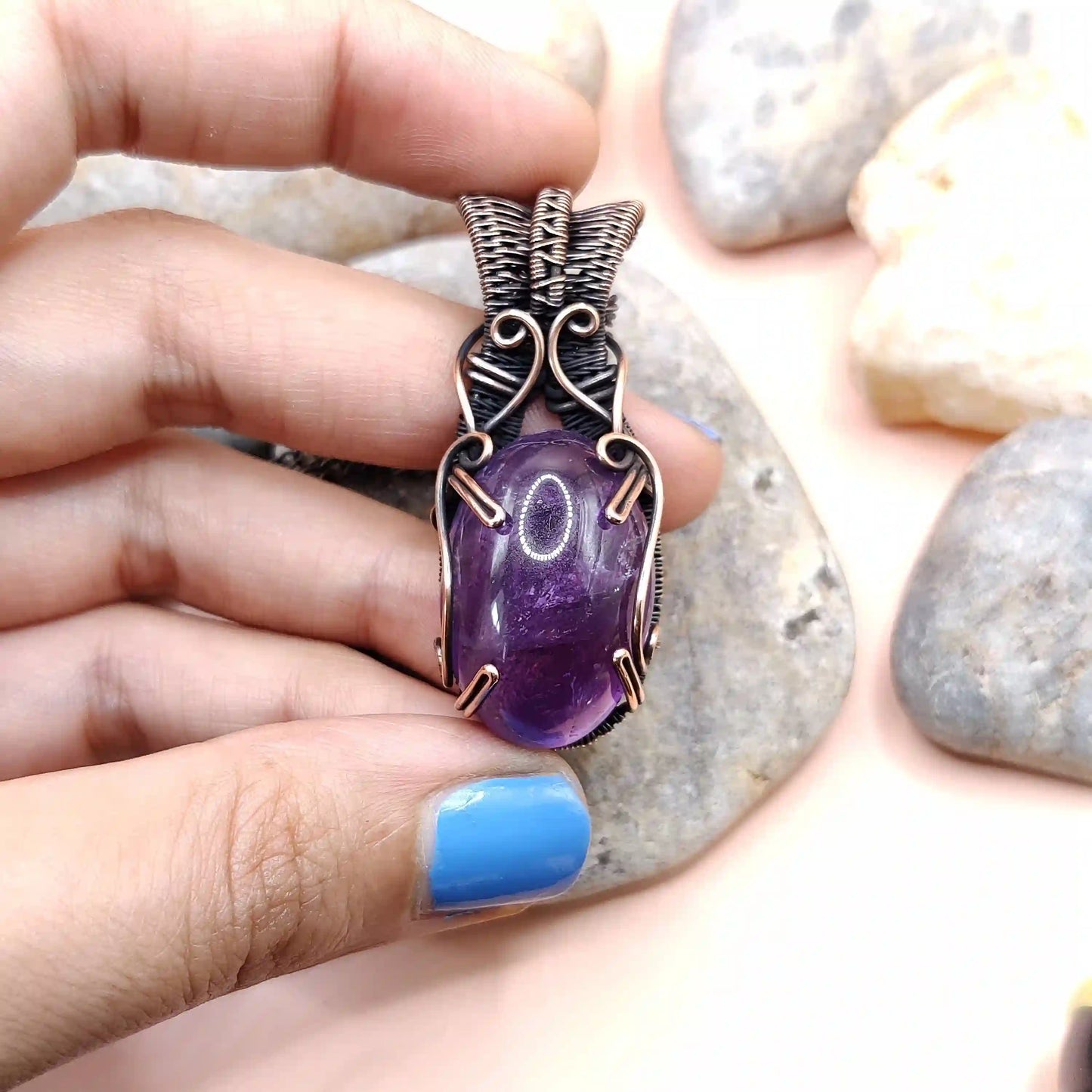 Taara- Amethyst Necklace – 004 SA5 By Sanguine Aura Handcrafted Jewellery